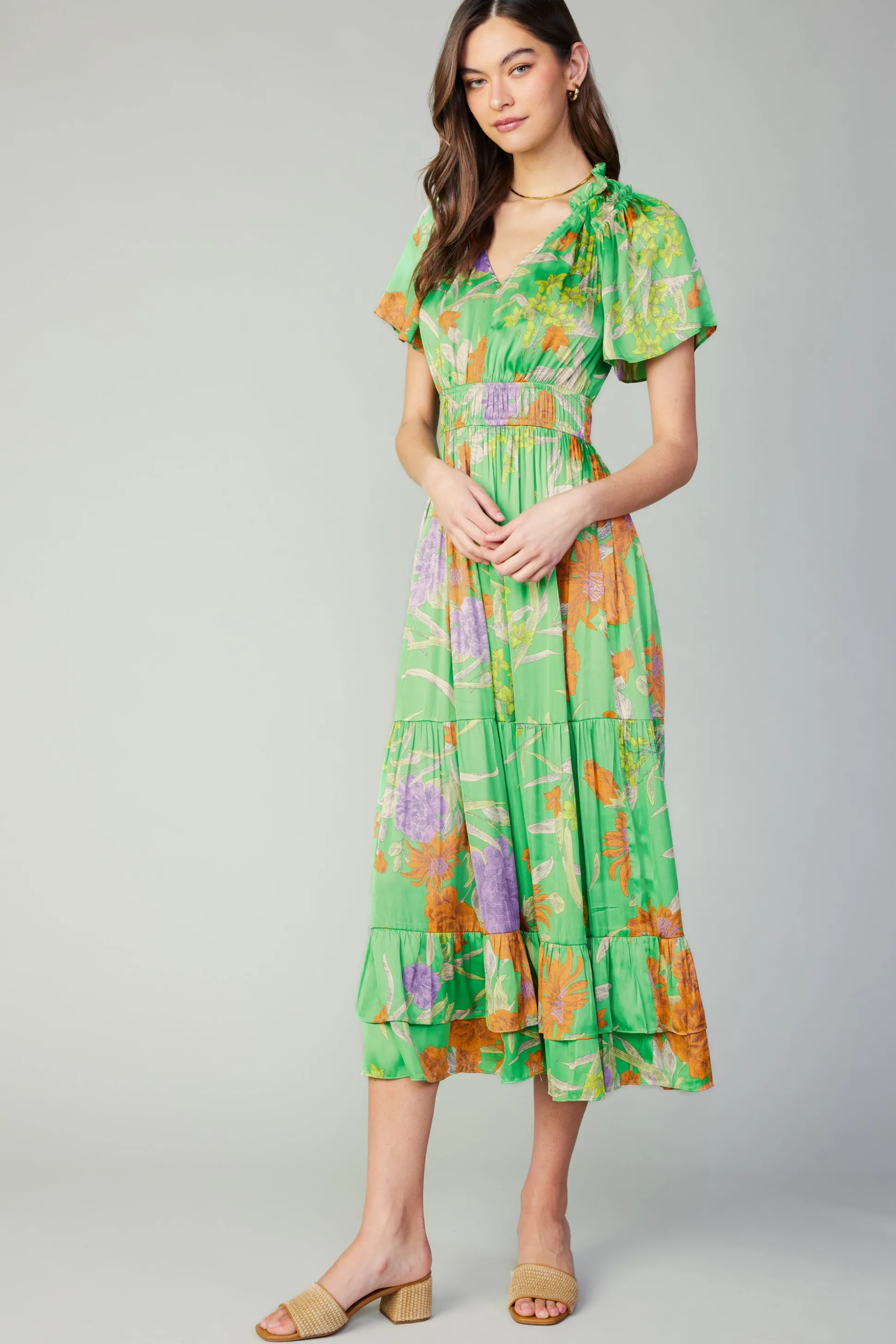 Floral Pattern Maxi Dress<Current Air Outlet