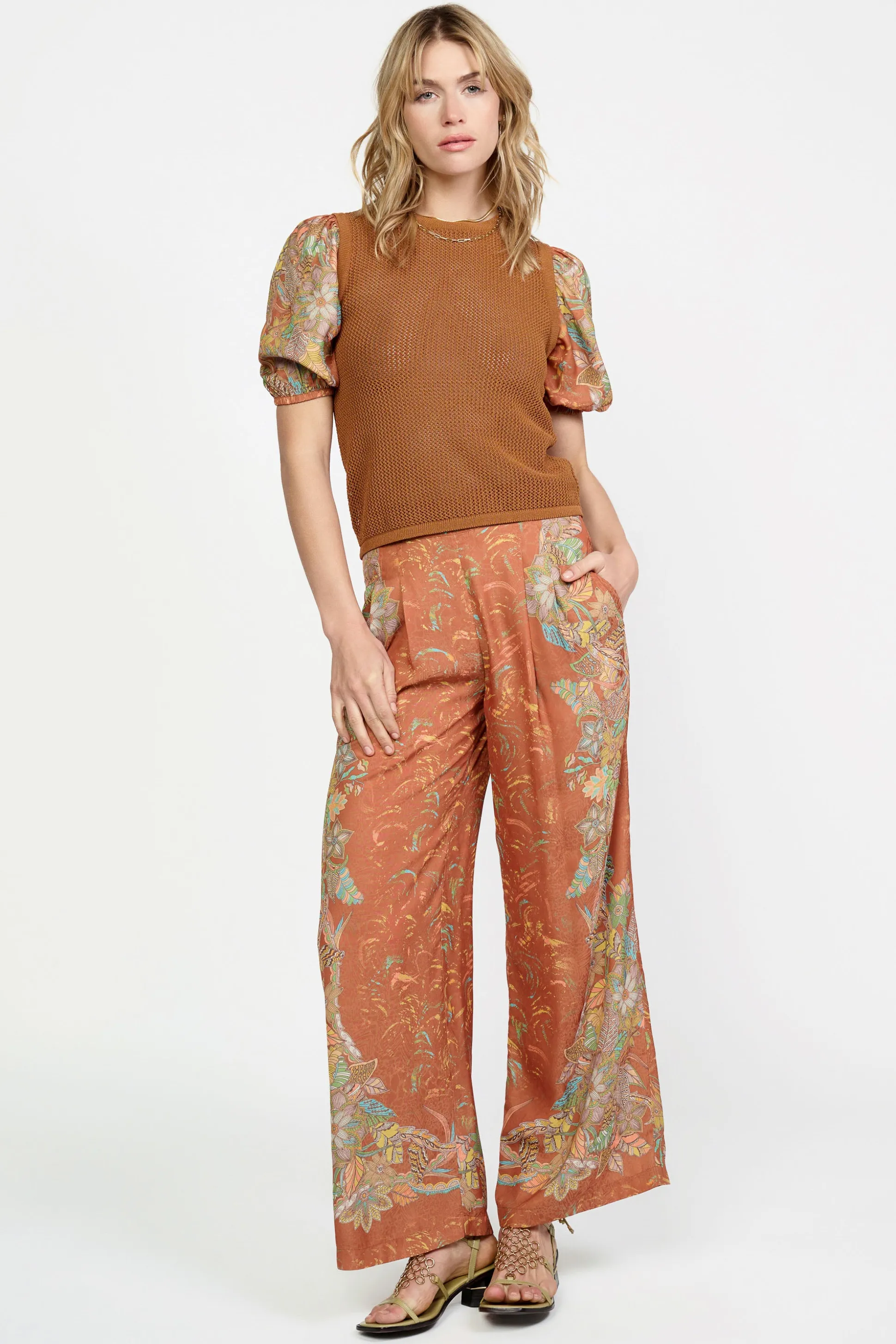 Contrast Sleeve Retro Knit Top<Current Air Hot