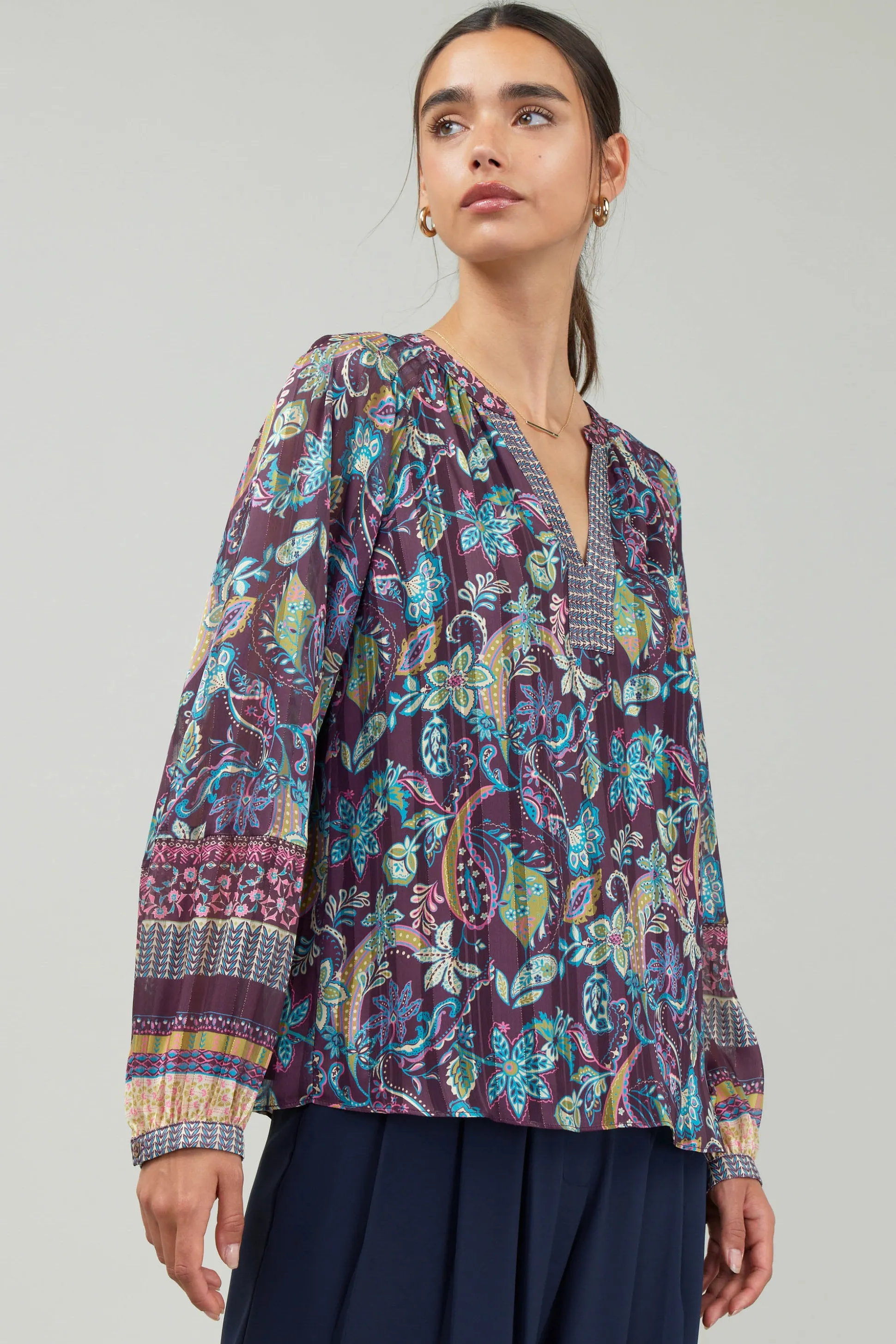 Lurex Floral Blouse<Current Air Clearance