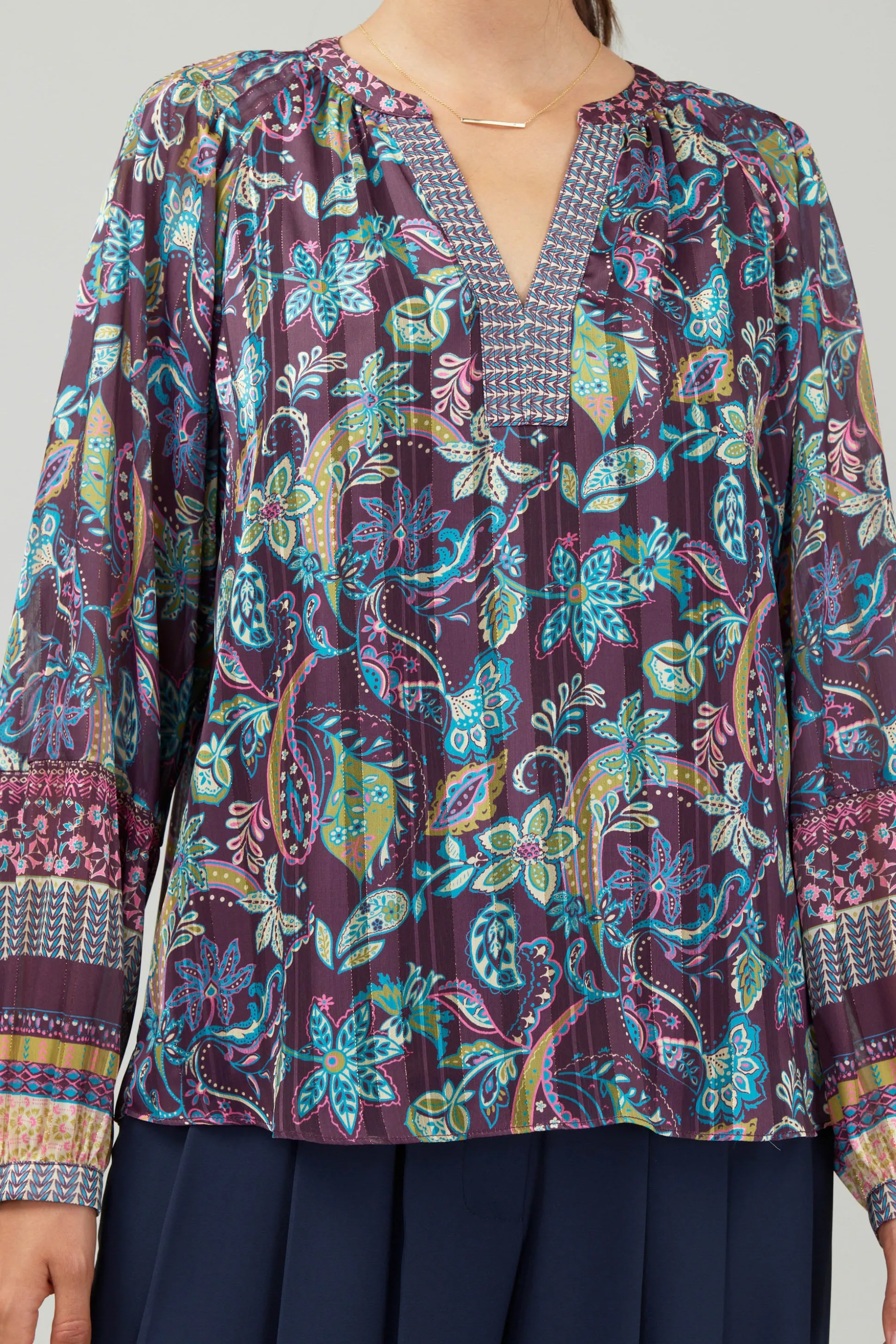 Lurex Floral Blouse<Current Air Clearance