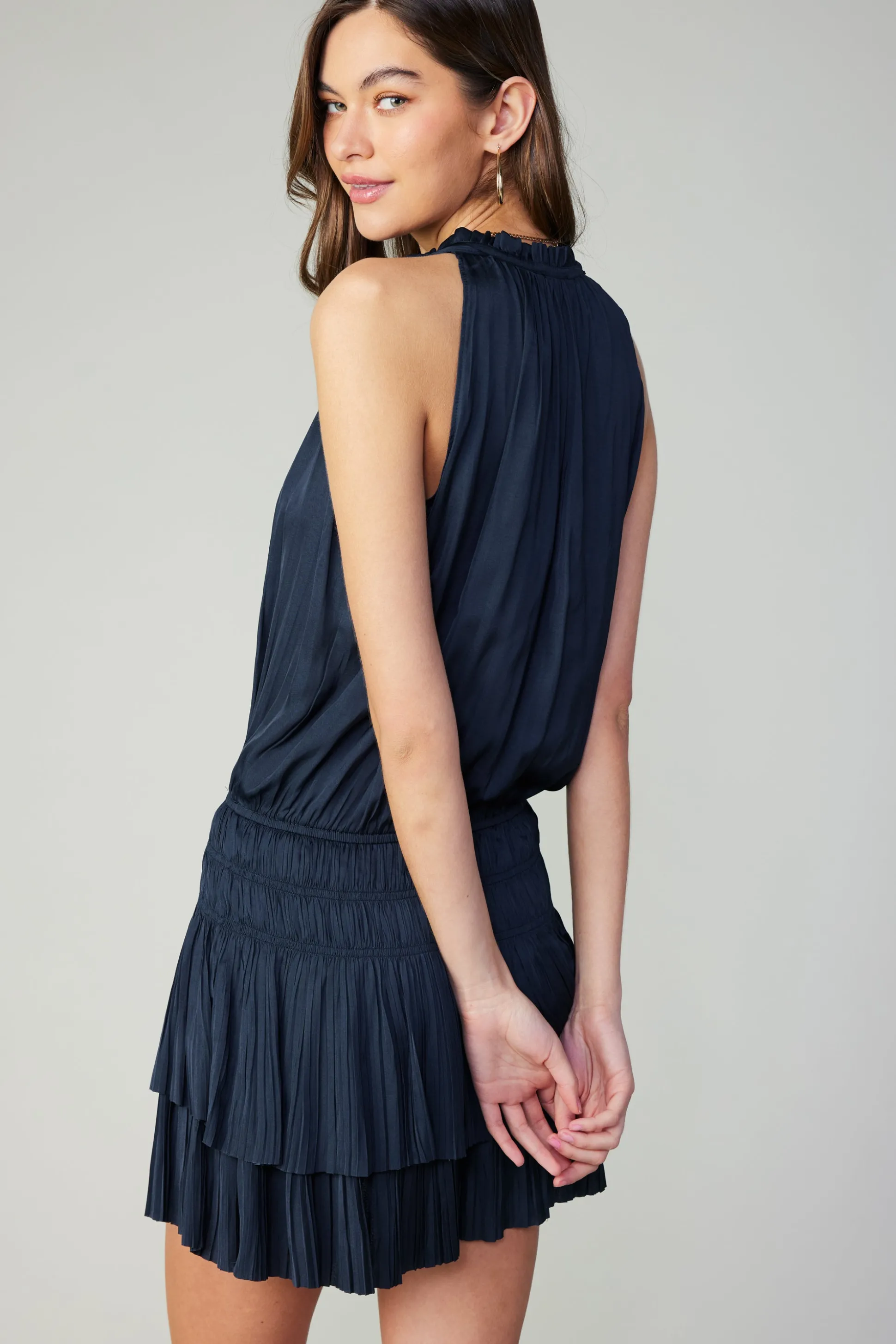 Cara Sleeveless Pleated Mini Dress<Current Air Sale