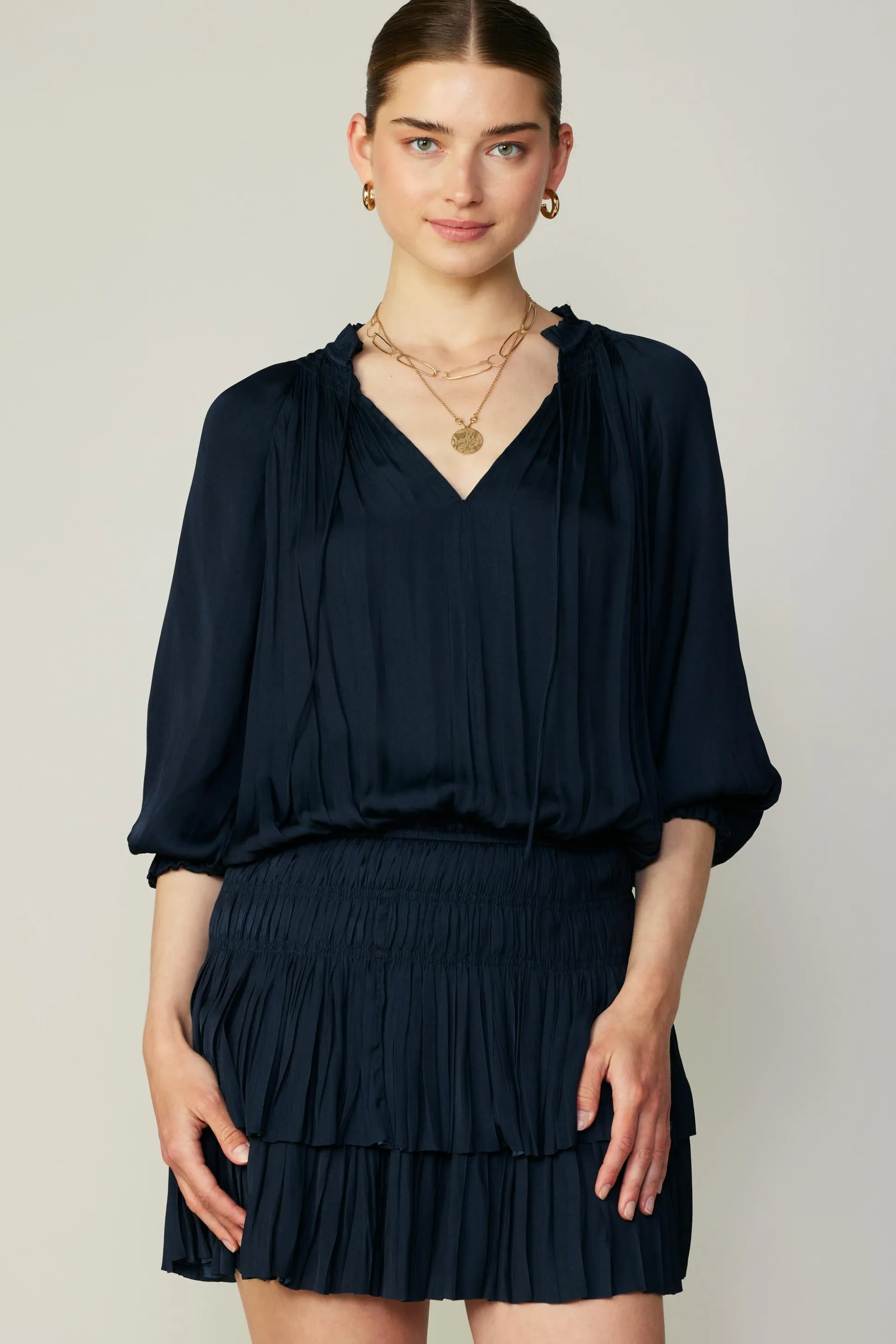 Aurelie Pleated Mini Dress<Current Air Hot