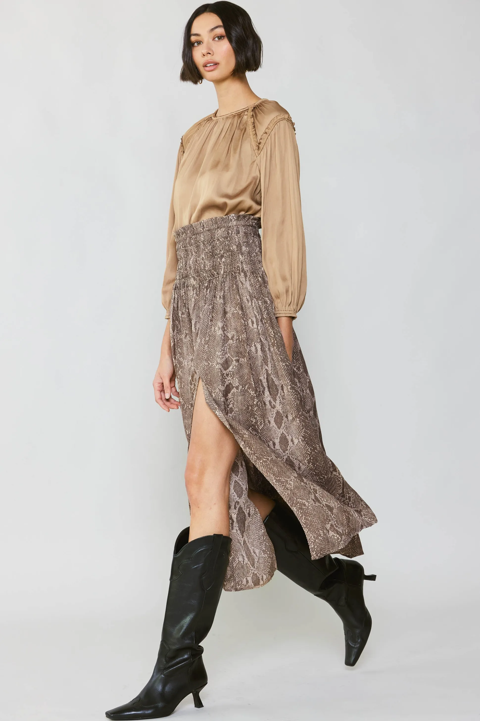 Snake Print Midi Skirt<Current Air Fashion