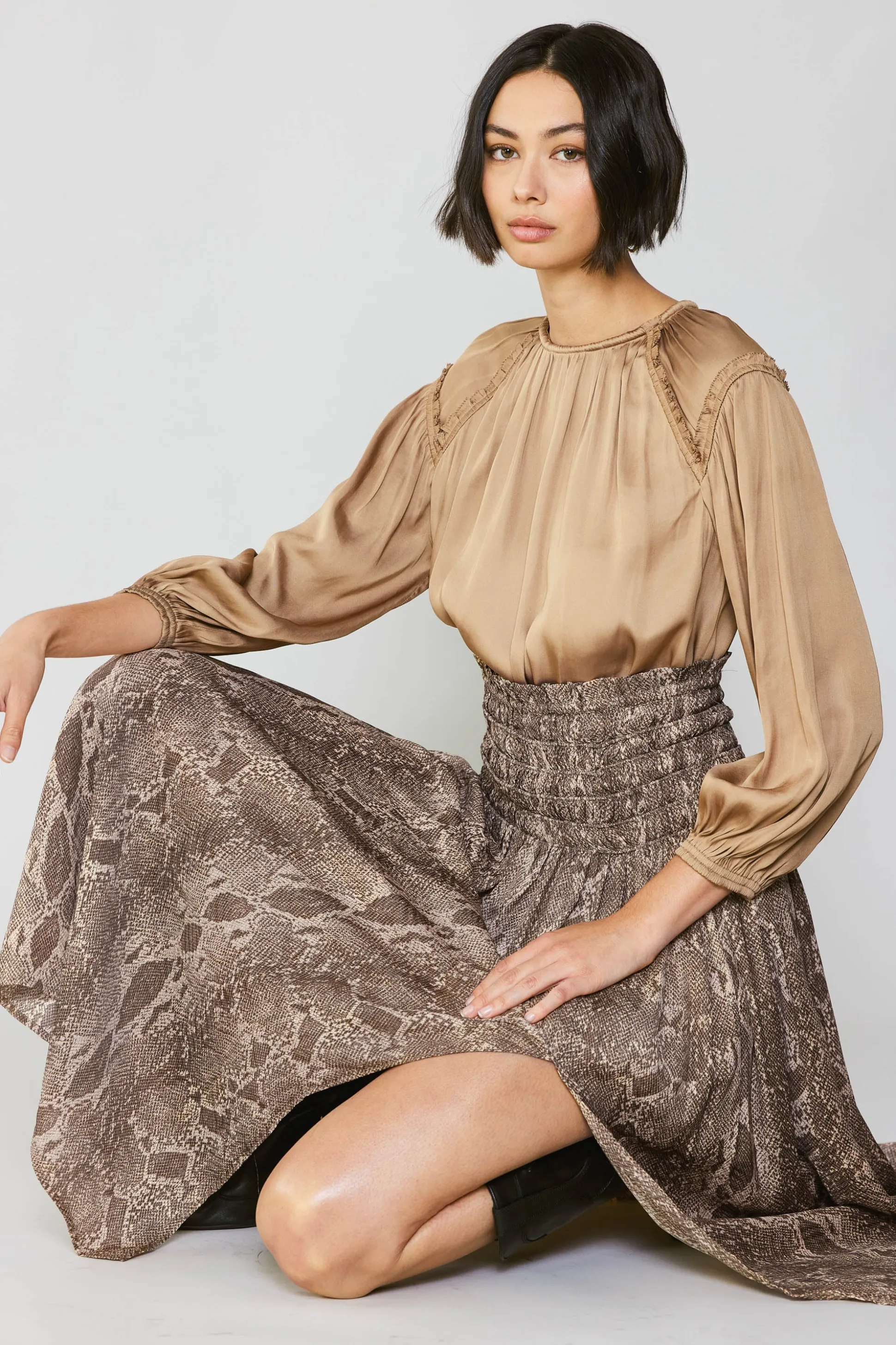 Snake Print Midi Skirt<Current Air Fashion