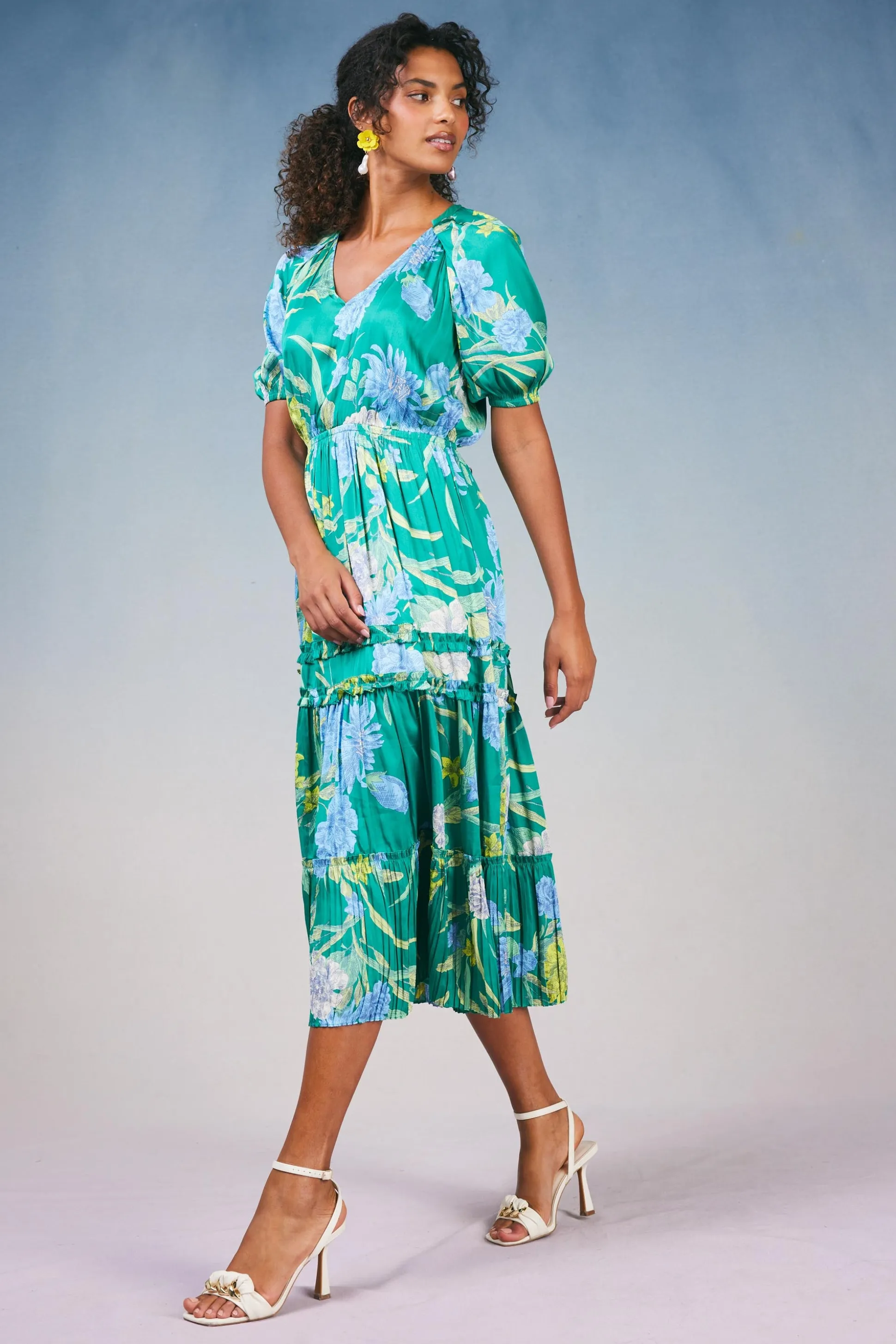 Hana Botanical Midi Dress<Current Air Best