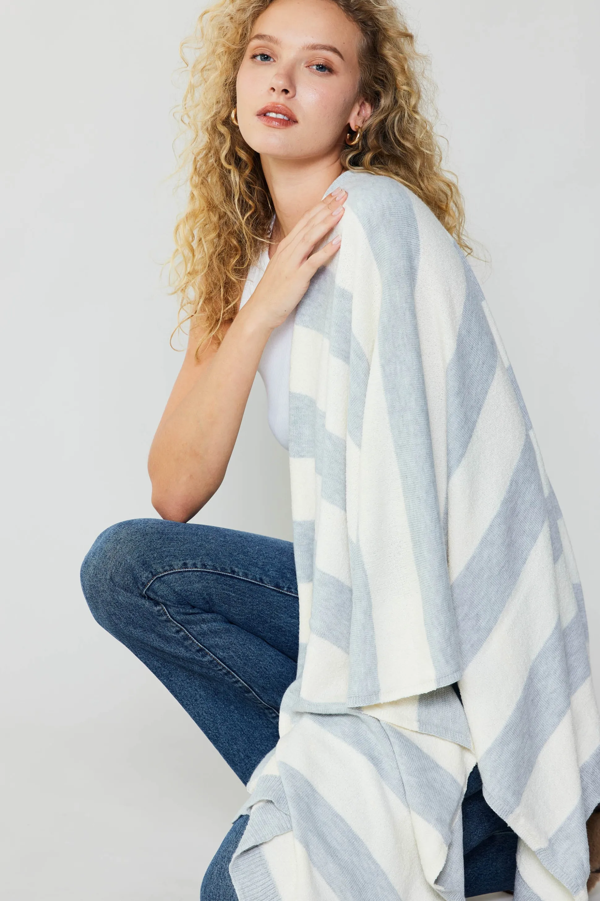 Striped Textured Throw Blanket<Current Air Clearance