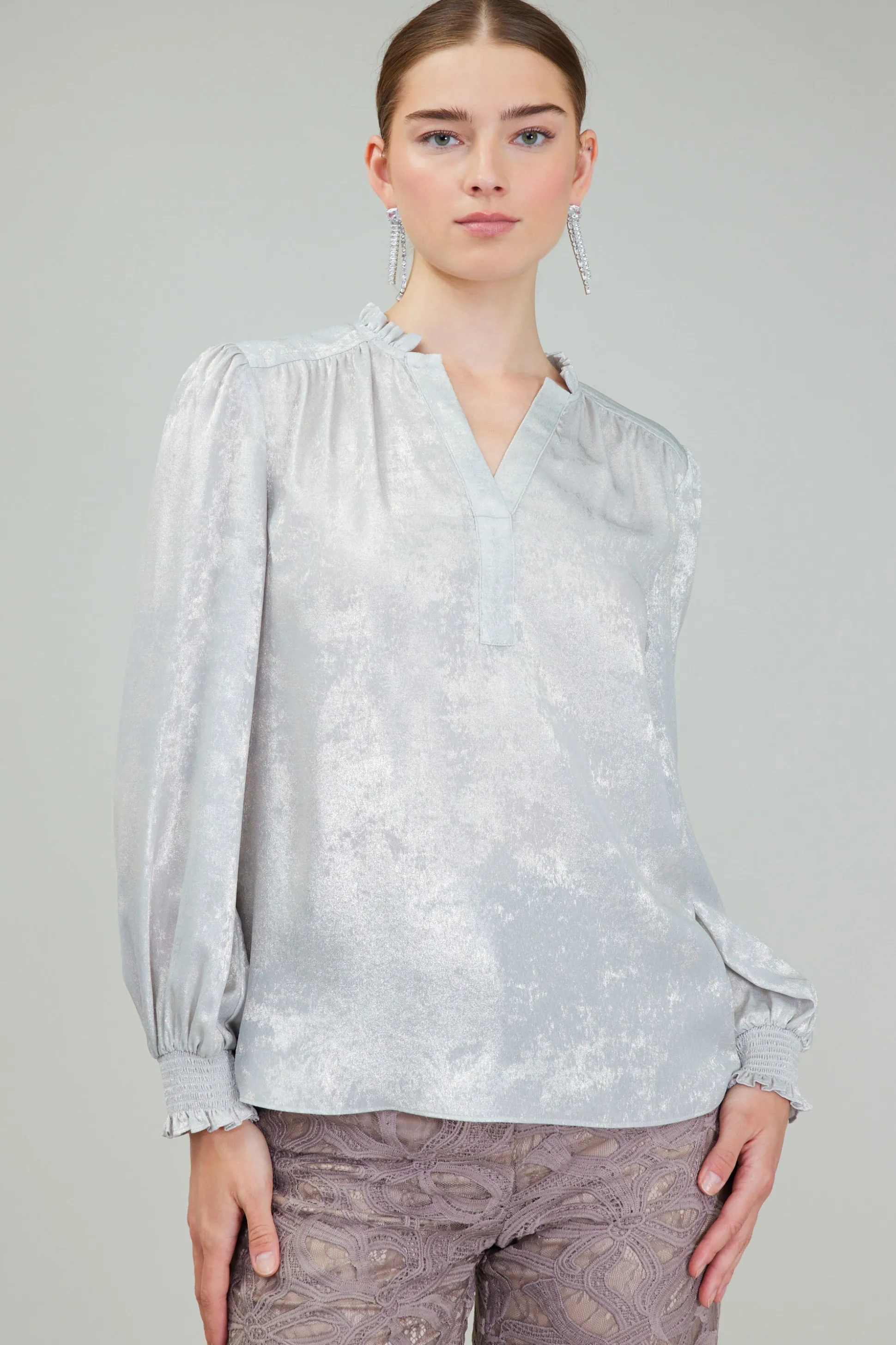 Glimmer Smocked Cuff Blouse<Current Air Clearance