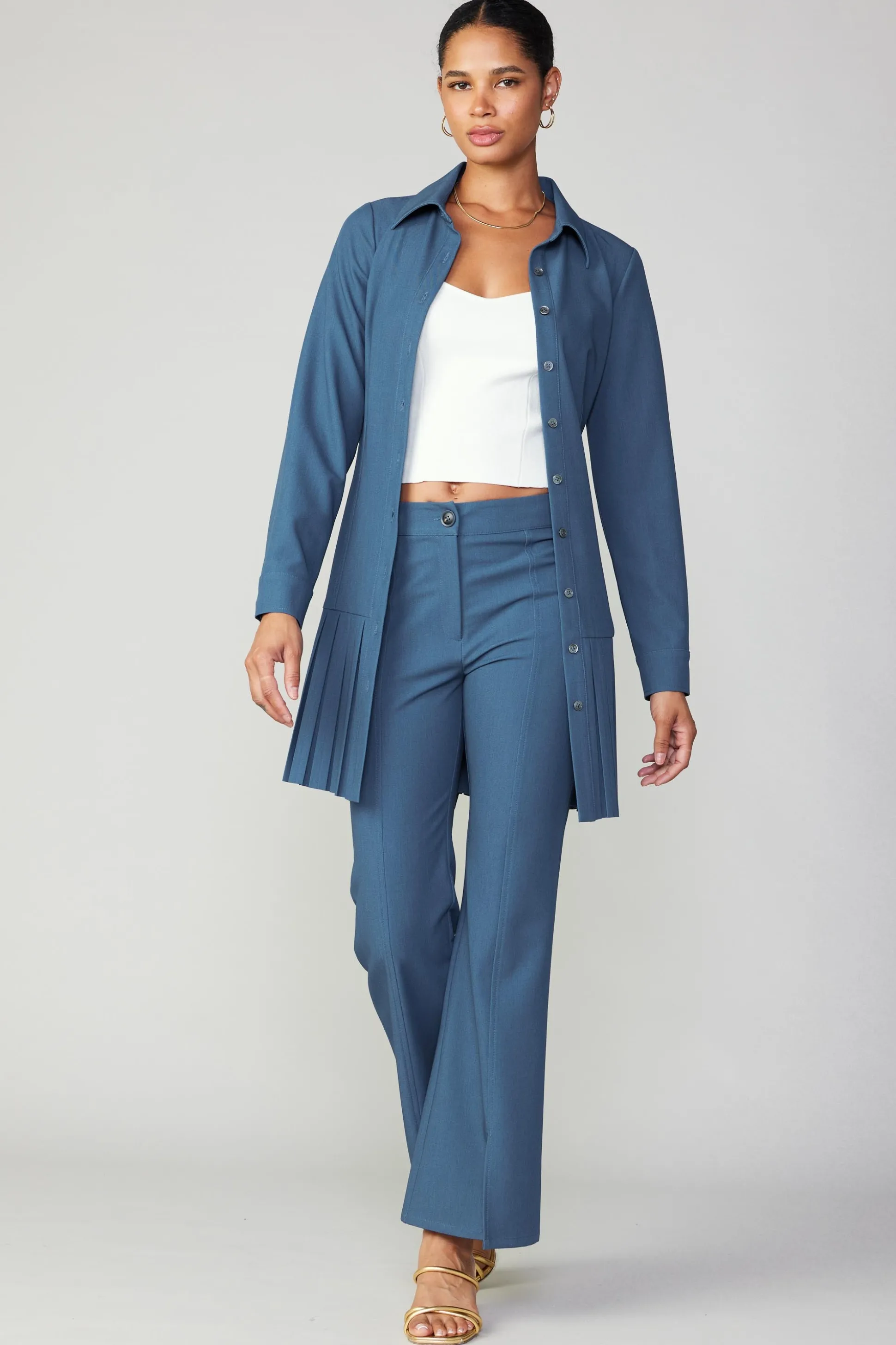 Pintucked Split Hem Pant<Current Air Discount