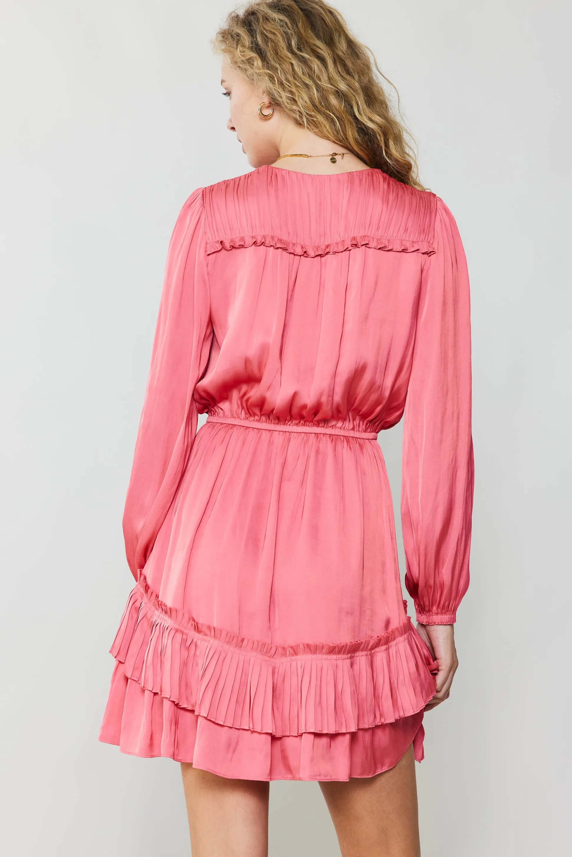 Pleat Detail Tiered Mini Dress<Current Air Outlet