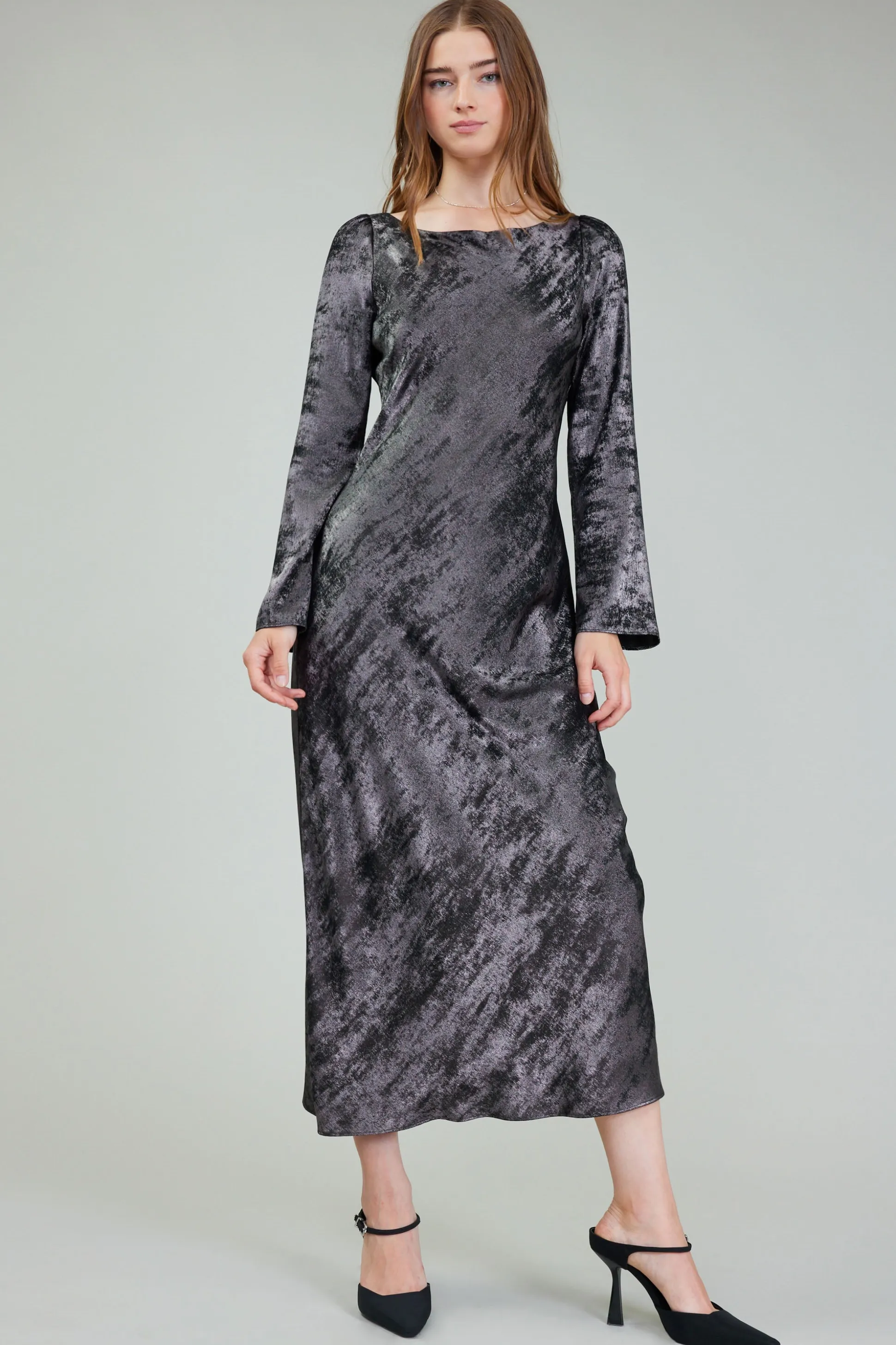 Opalescent Textured Maxi Dress<Current Air Outlet