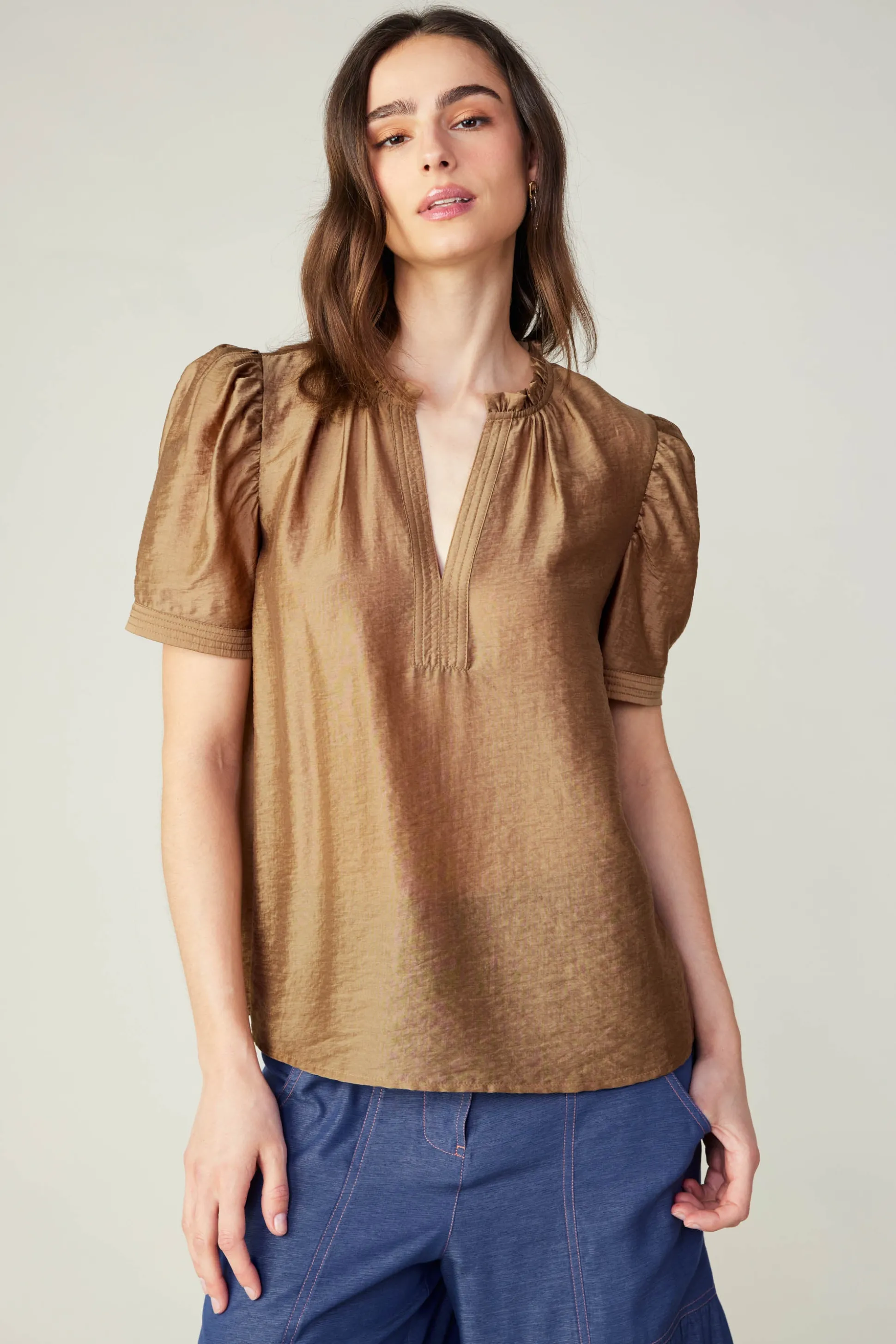 Gathered Sleeve Blouse<Current Air Discount