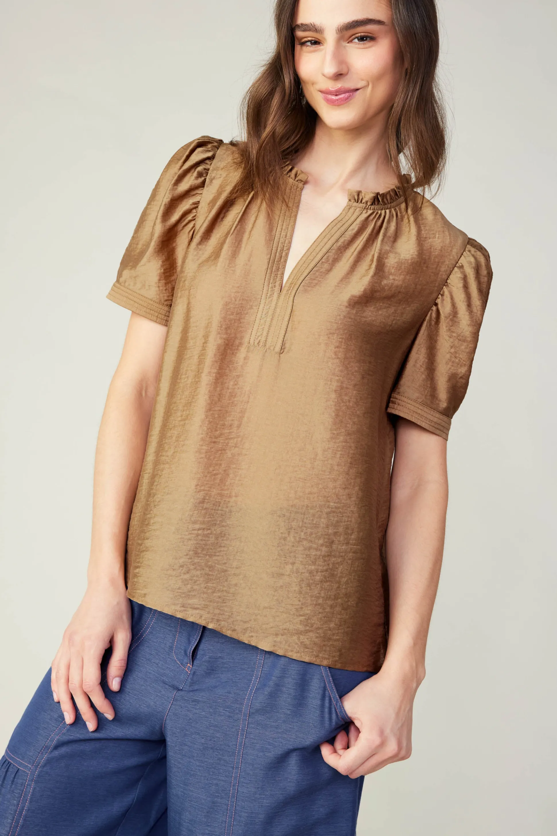 Gathered Sleeve Blouse<Current Air Discount