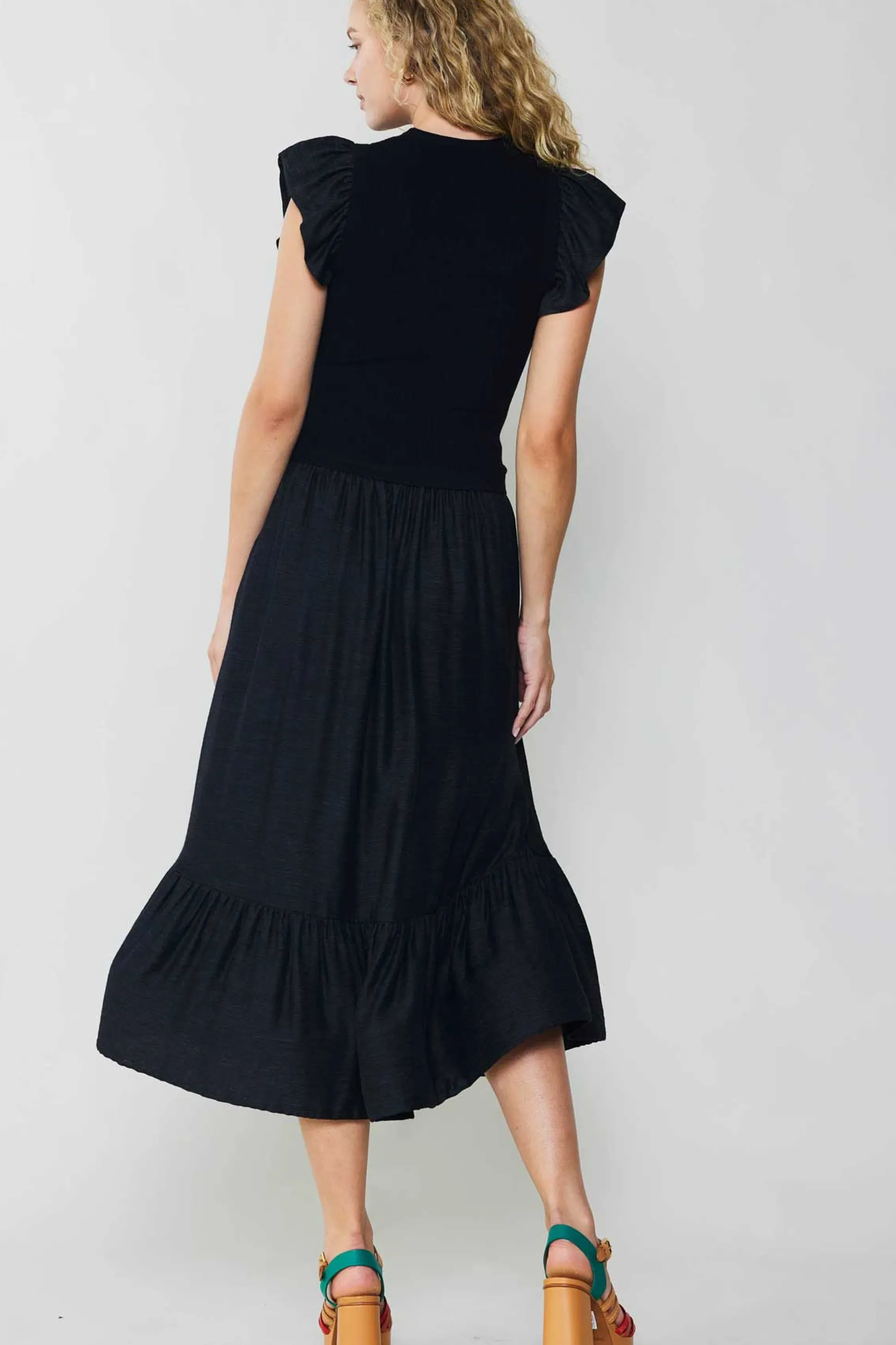 Ruffled Sleeve Sweater Dress<Current Air Best