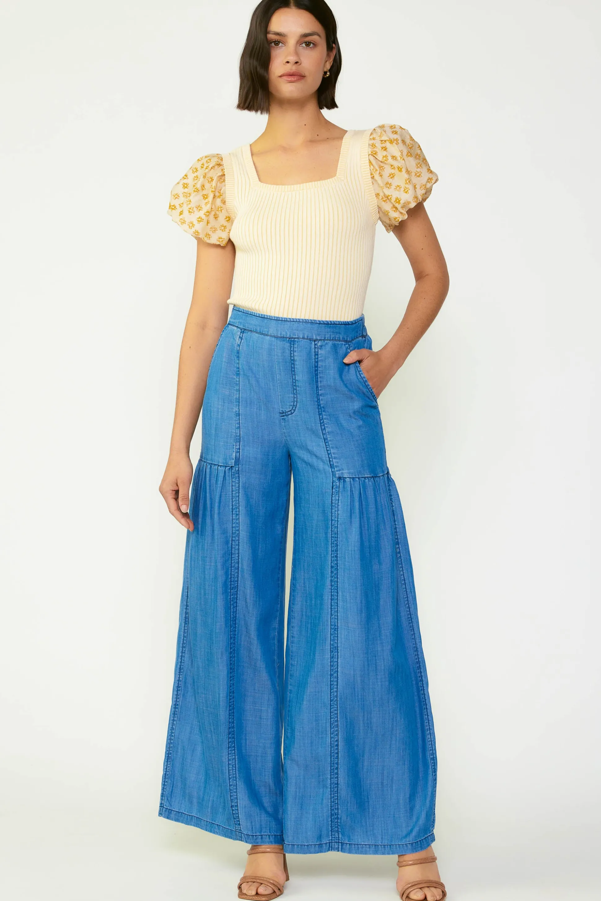 Wide Leg Tiered Pants<Current Air Clearance