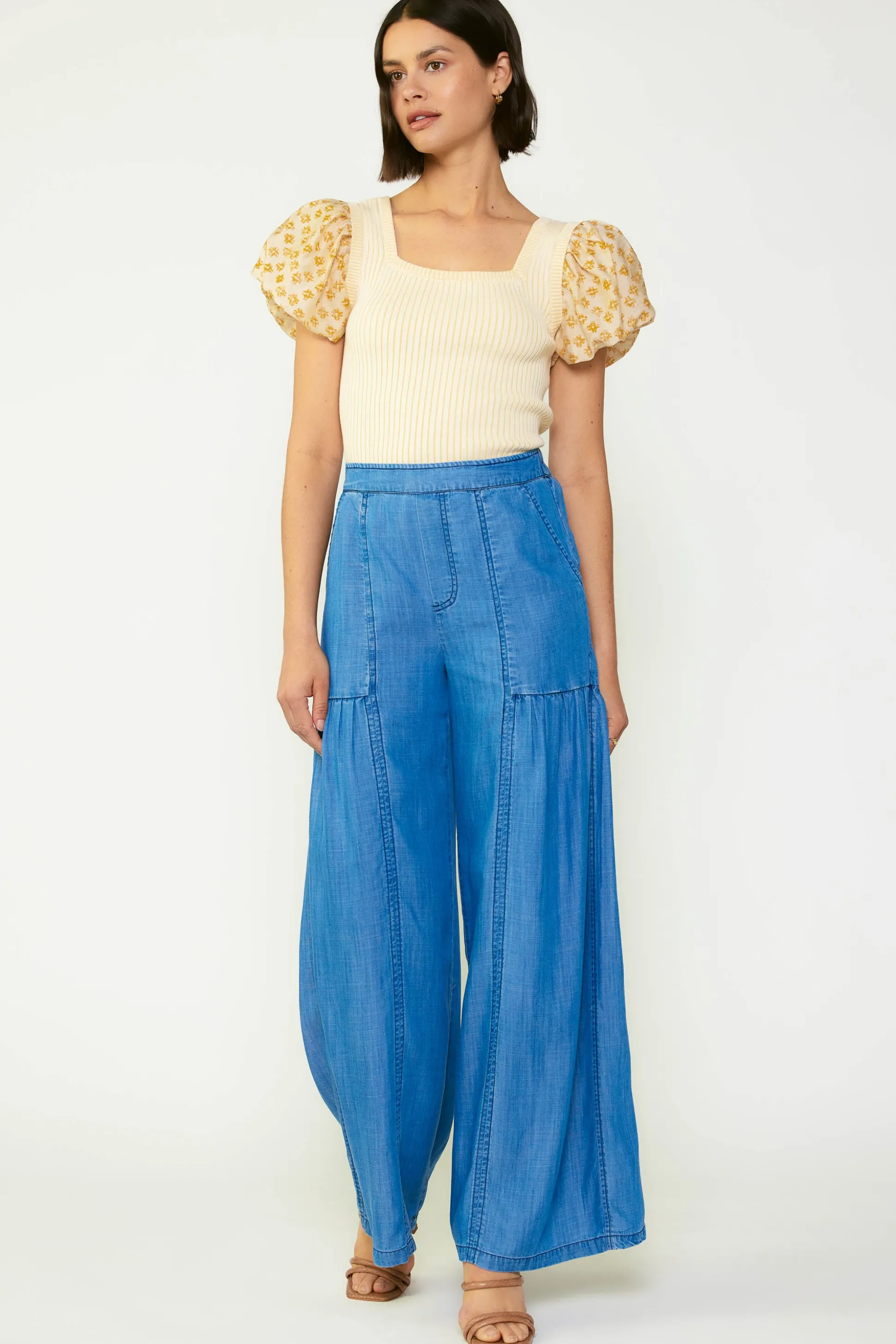 Wide Leg Tiered Pants<Current Air Clearance