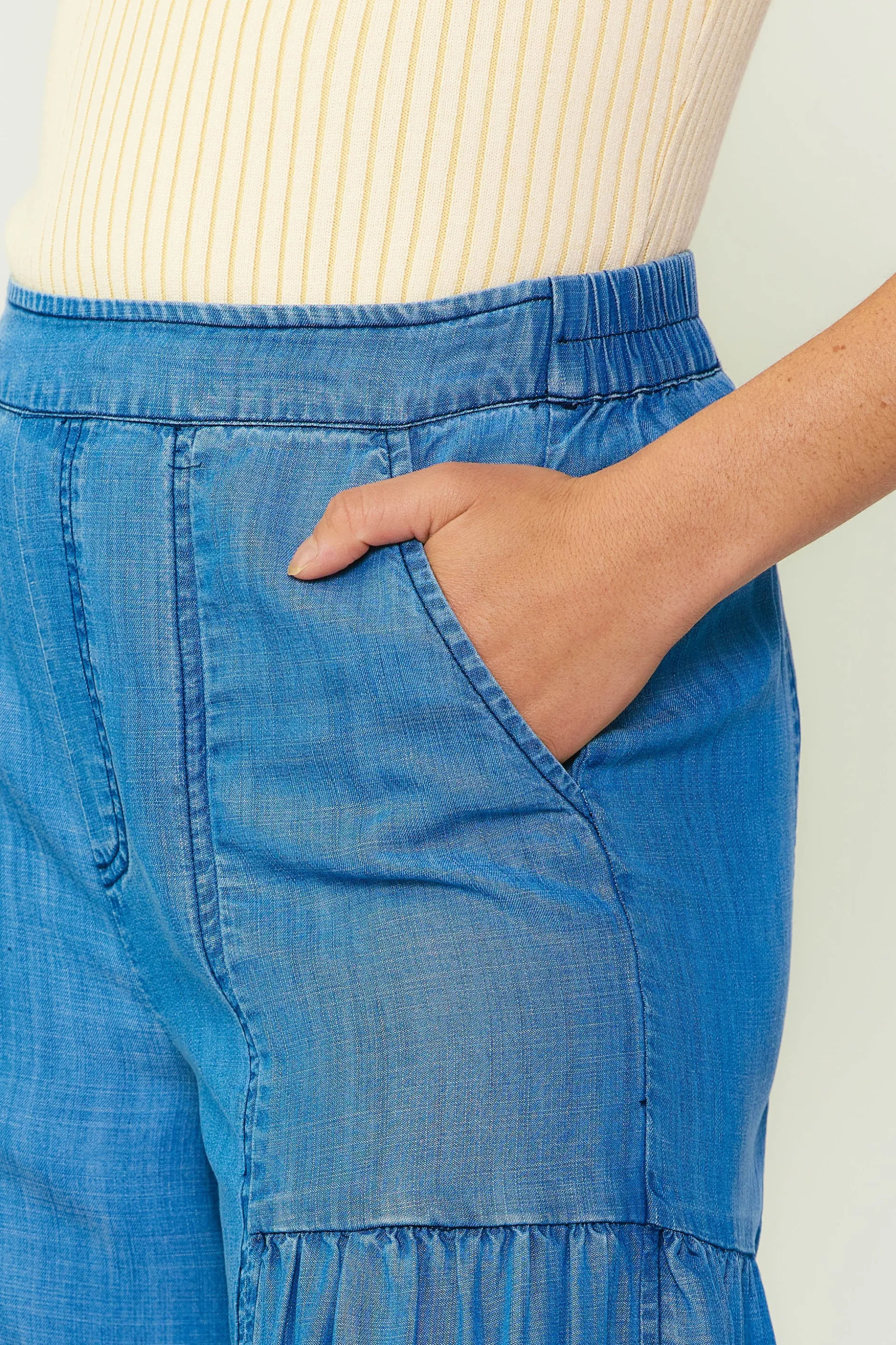 Wide Leg Tiered Pants<Current Air Clearance