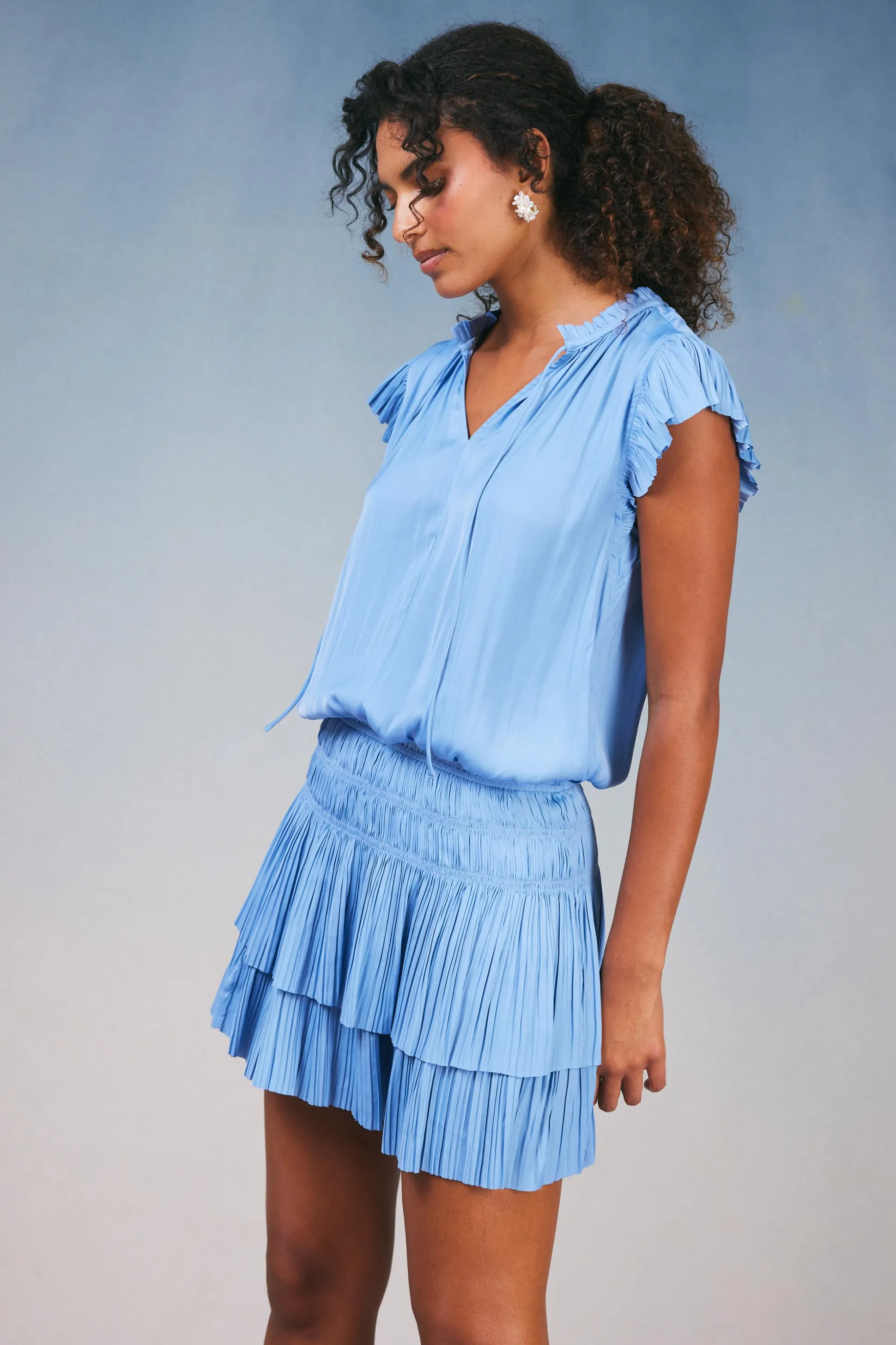Zoey Pleated Skirt Mini Dress<Current Air Sale