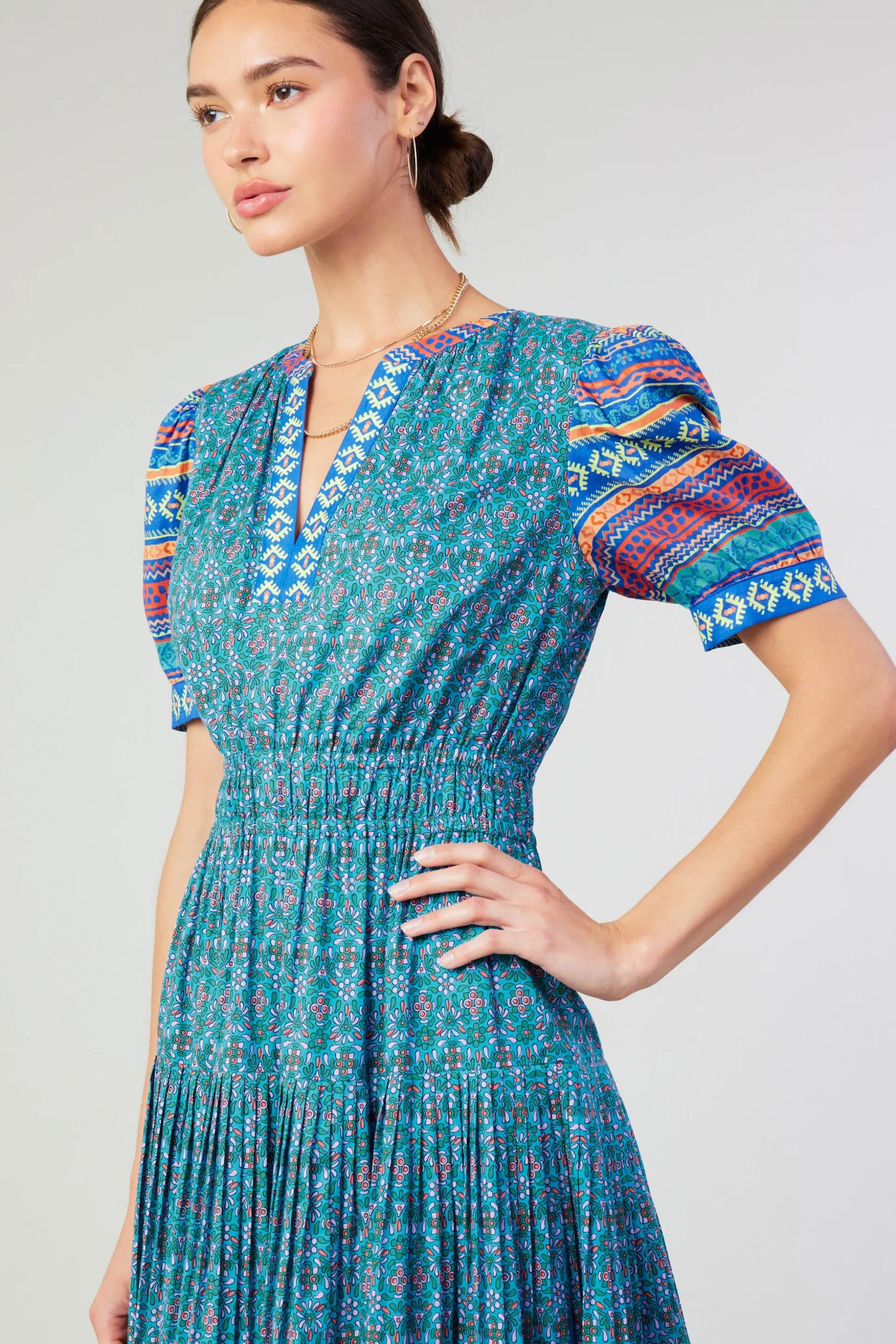 Floral Bohemian Midi Dress<Current Air Sale