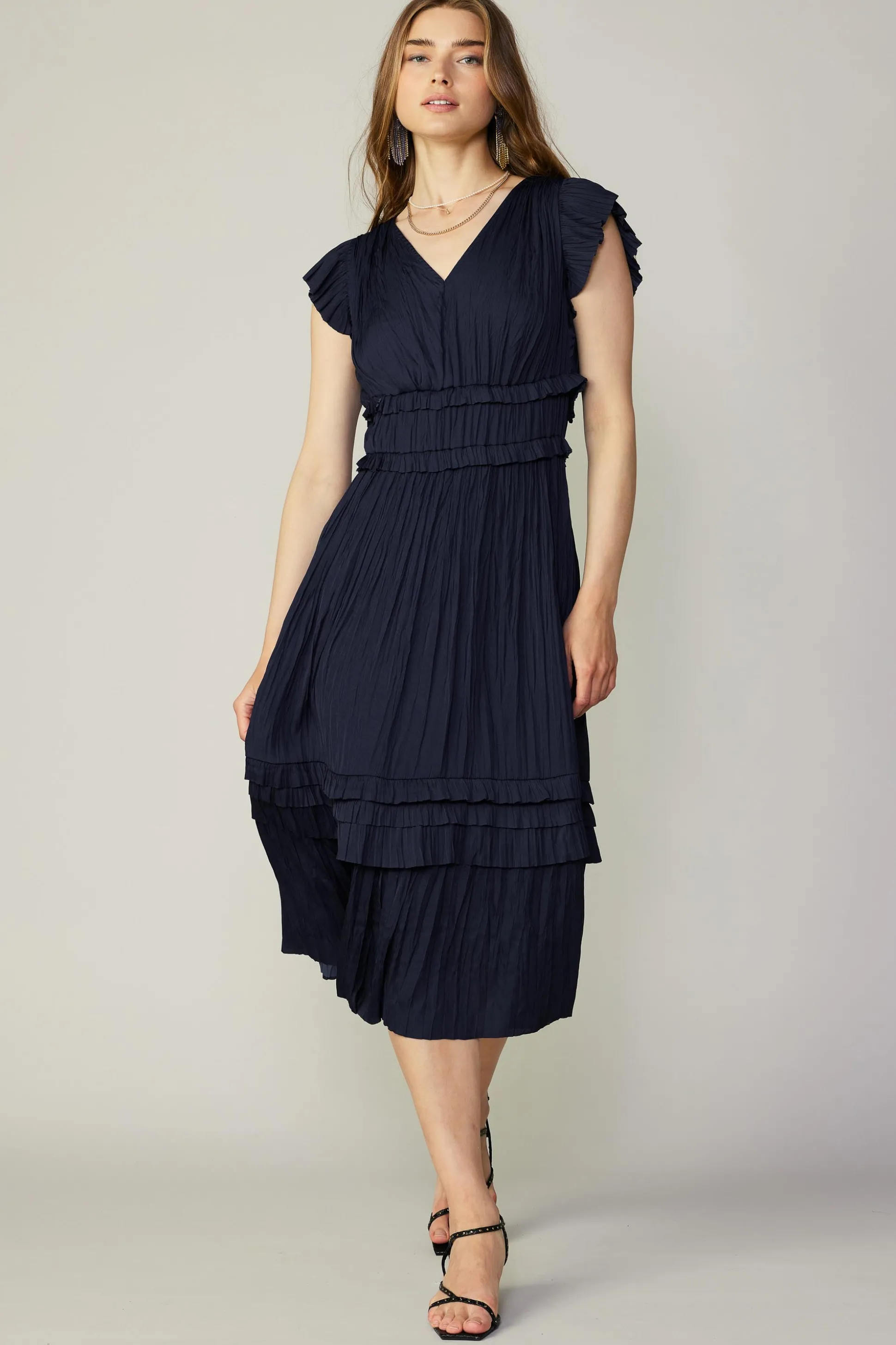 Sereia Pleated Midi Dress<Current Air Best