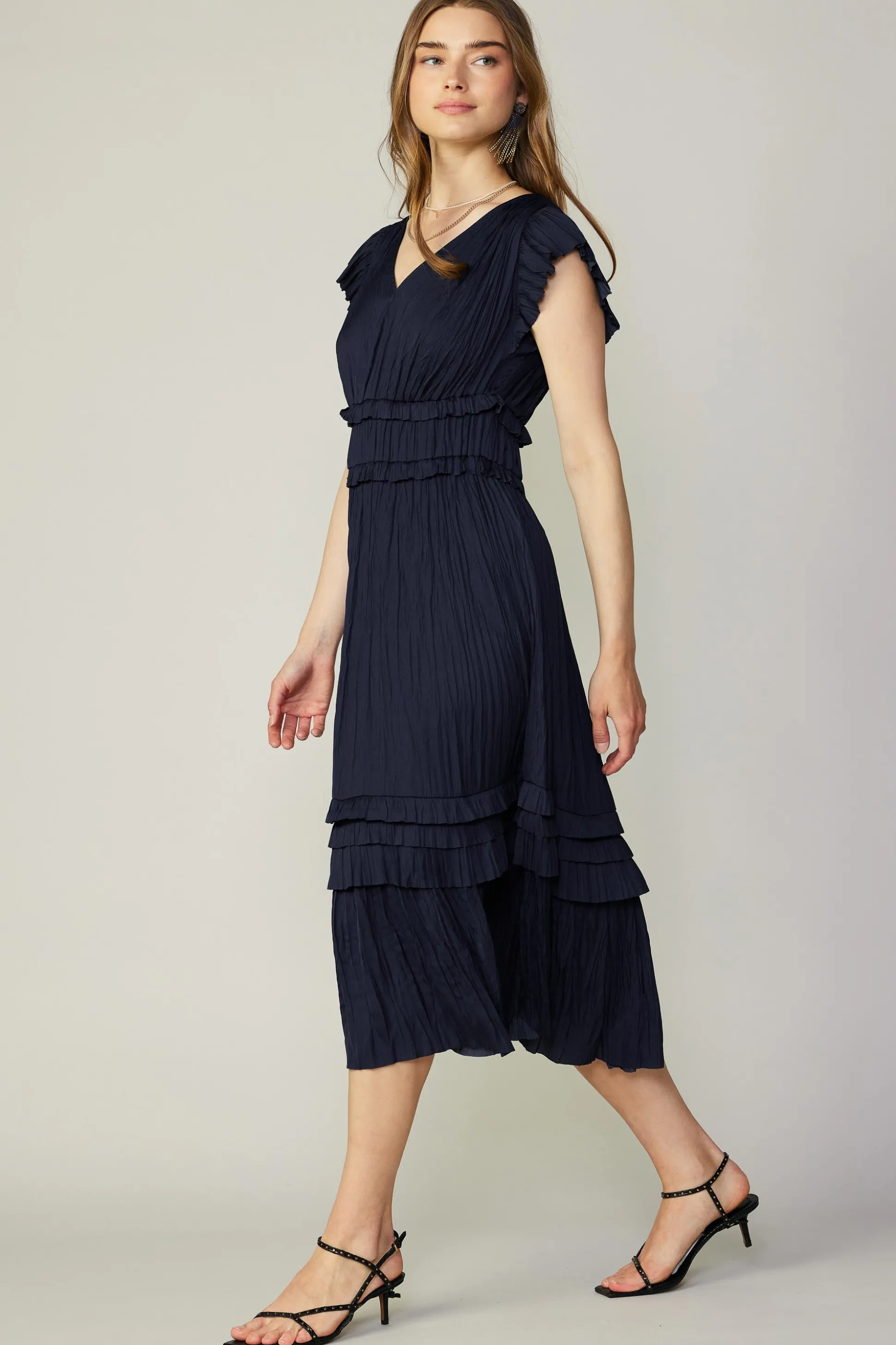 Sereia Pleated Midi Dress<Current Air Best