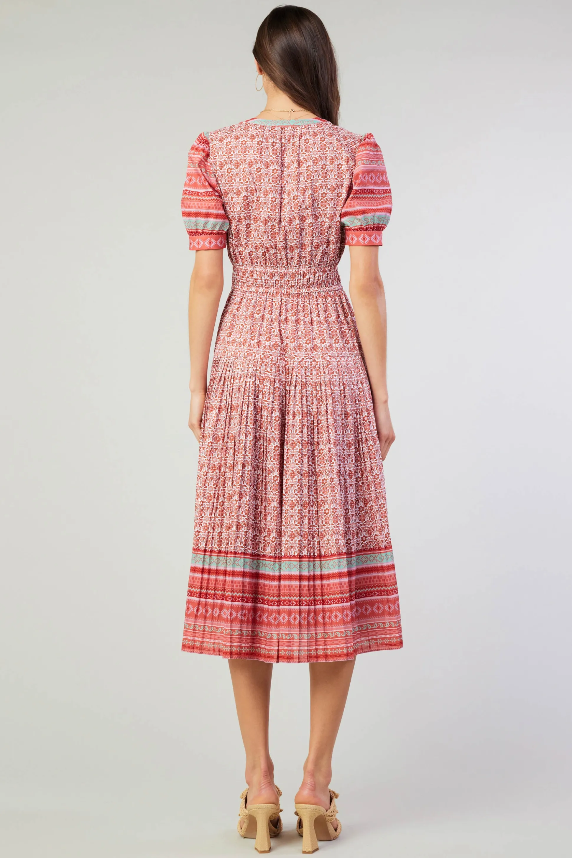 Floral Bohemian Midi Dress<Current Air Sale