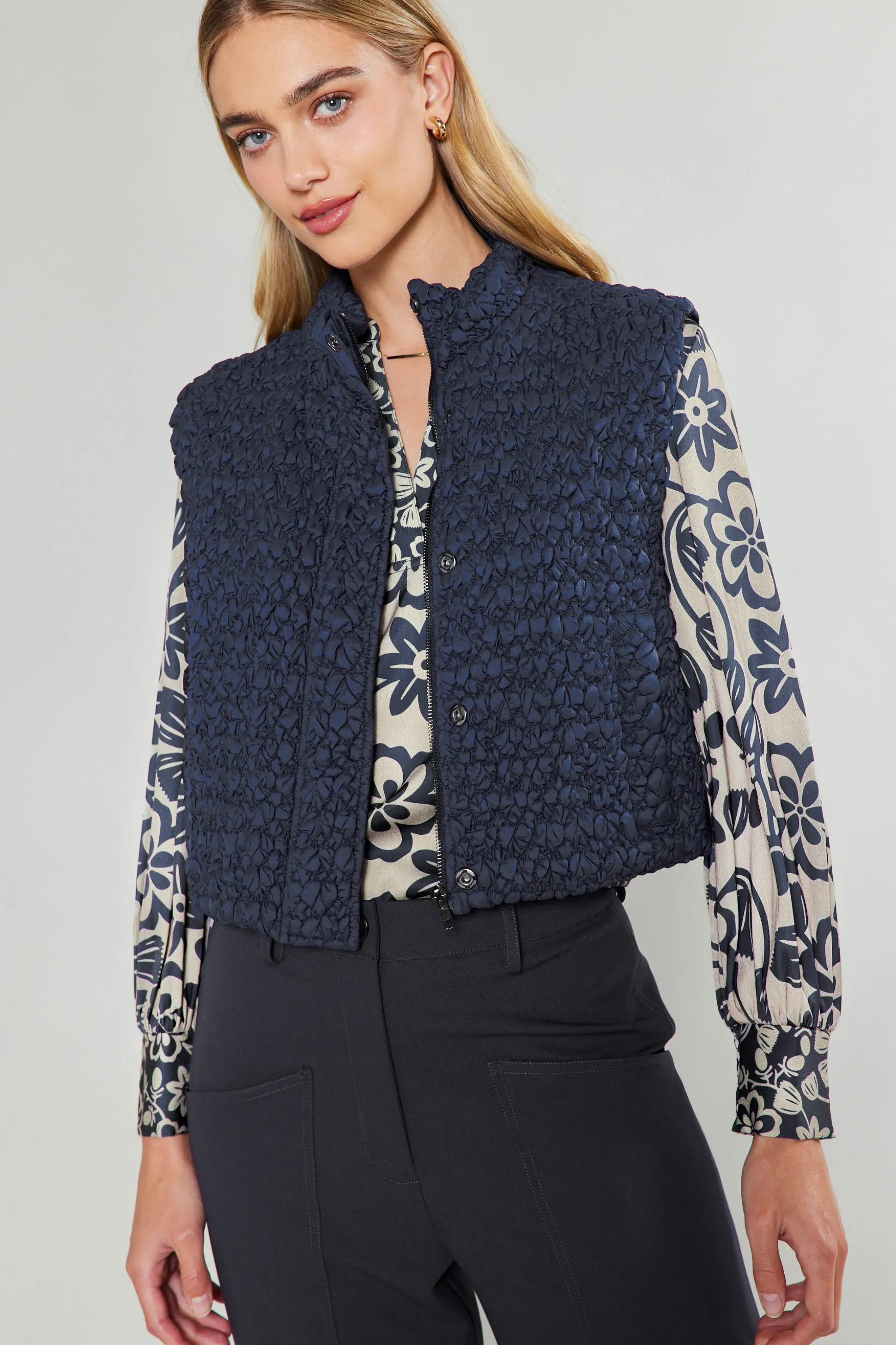 Quilted Cropped Vest<Current Air Fashion
