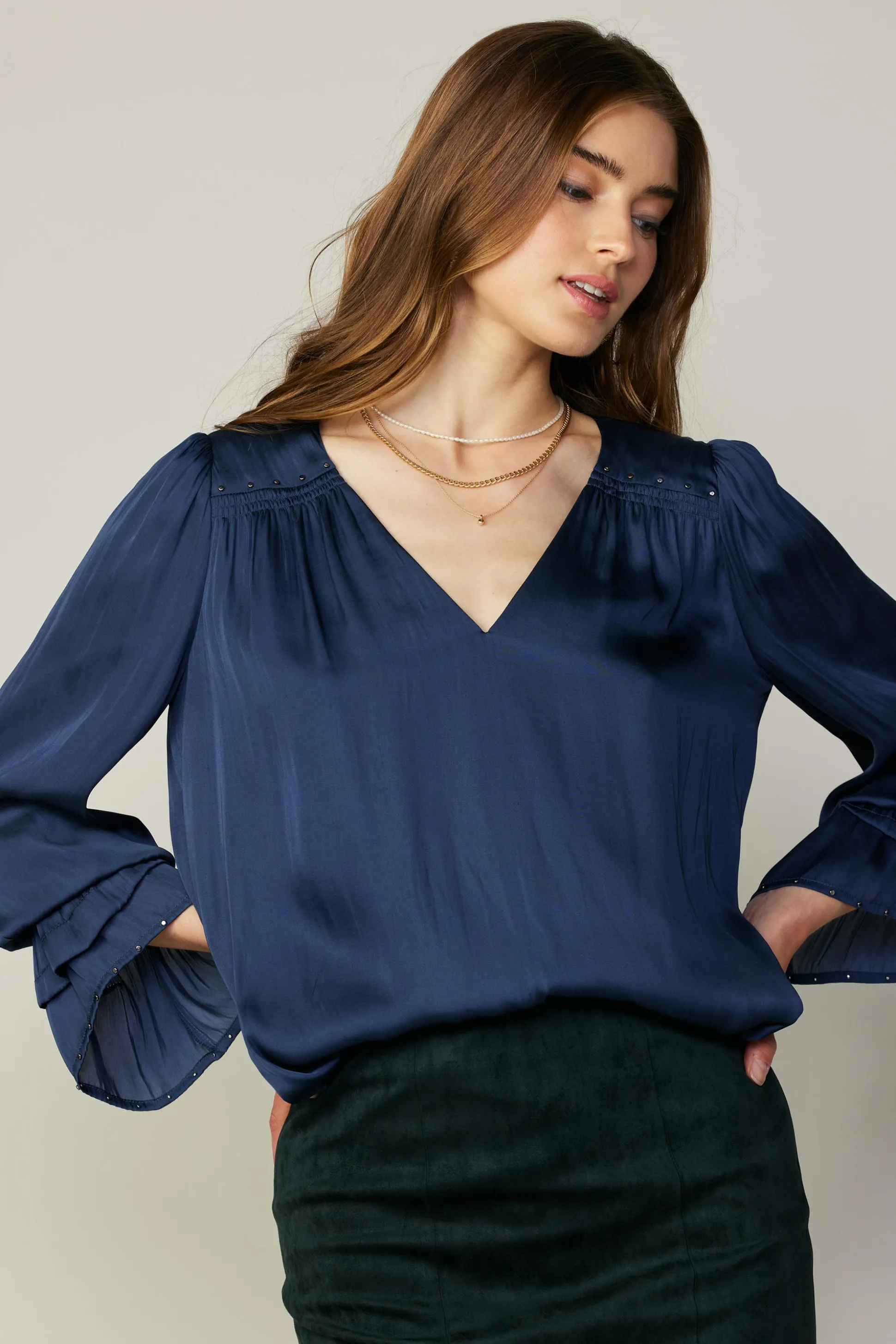 Layered Cuff Blouse<Current Air Outlet