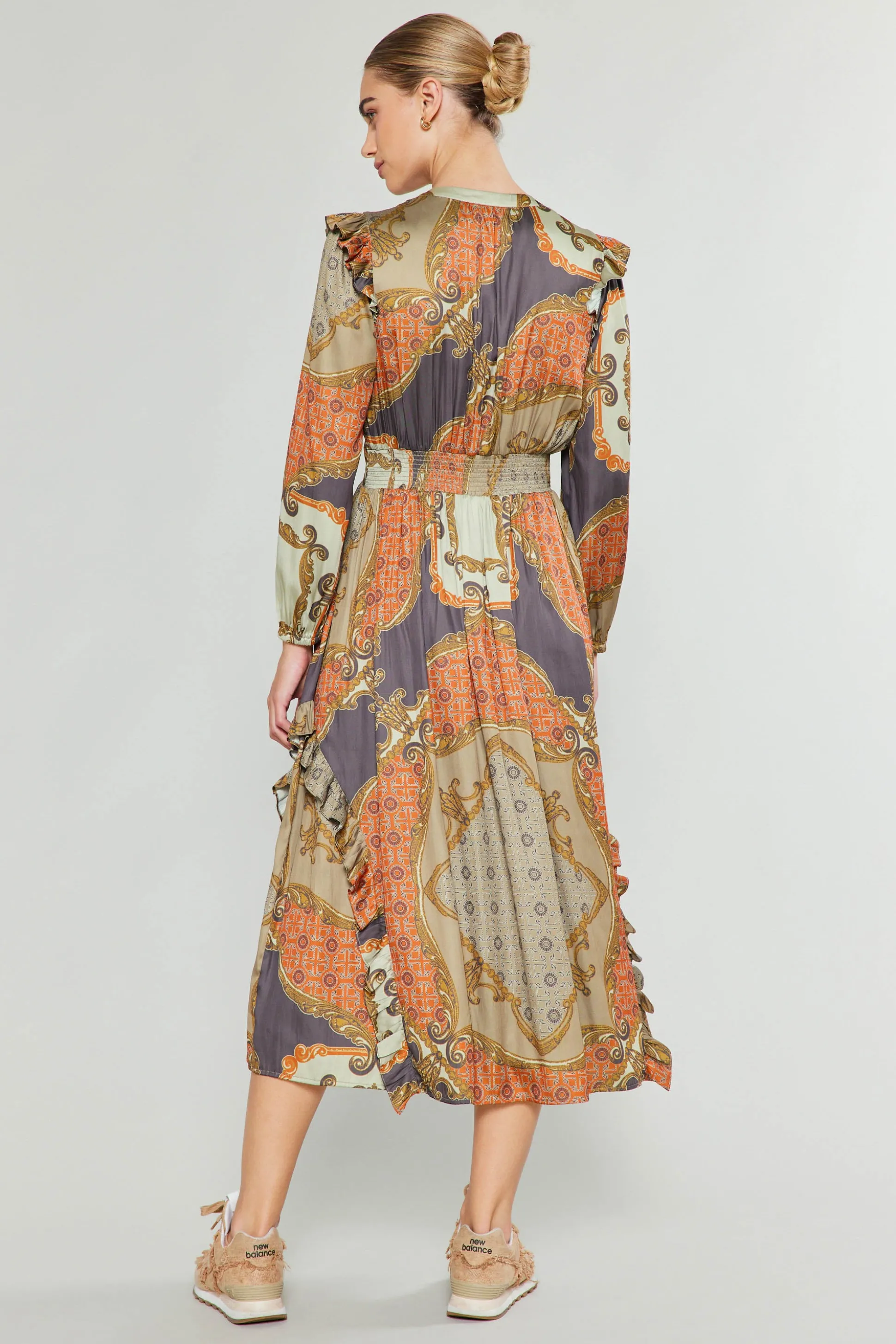 Emmaline Ruffled Midi Dress<Current Air Hot