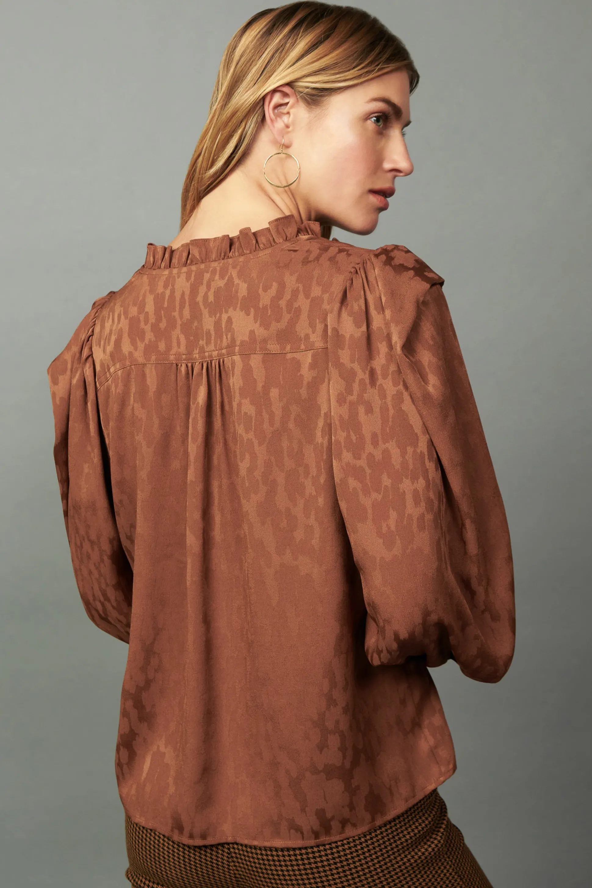 Autumn Puff Sleeve Blouse<Current Air Hot