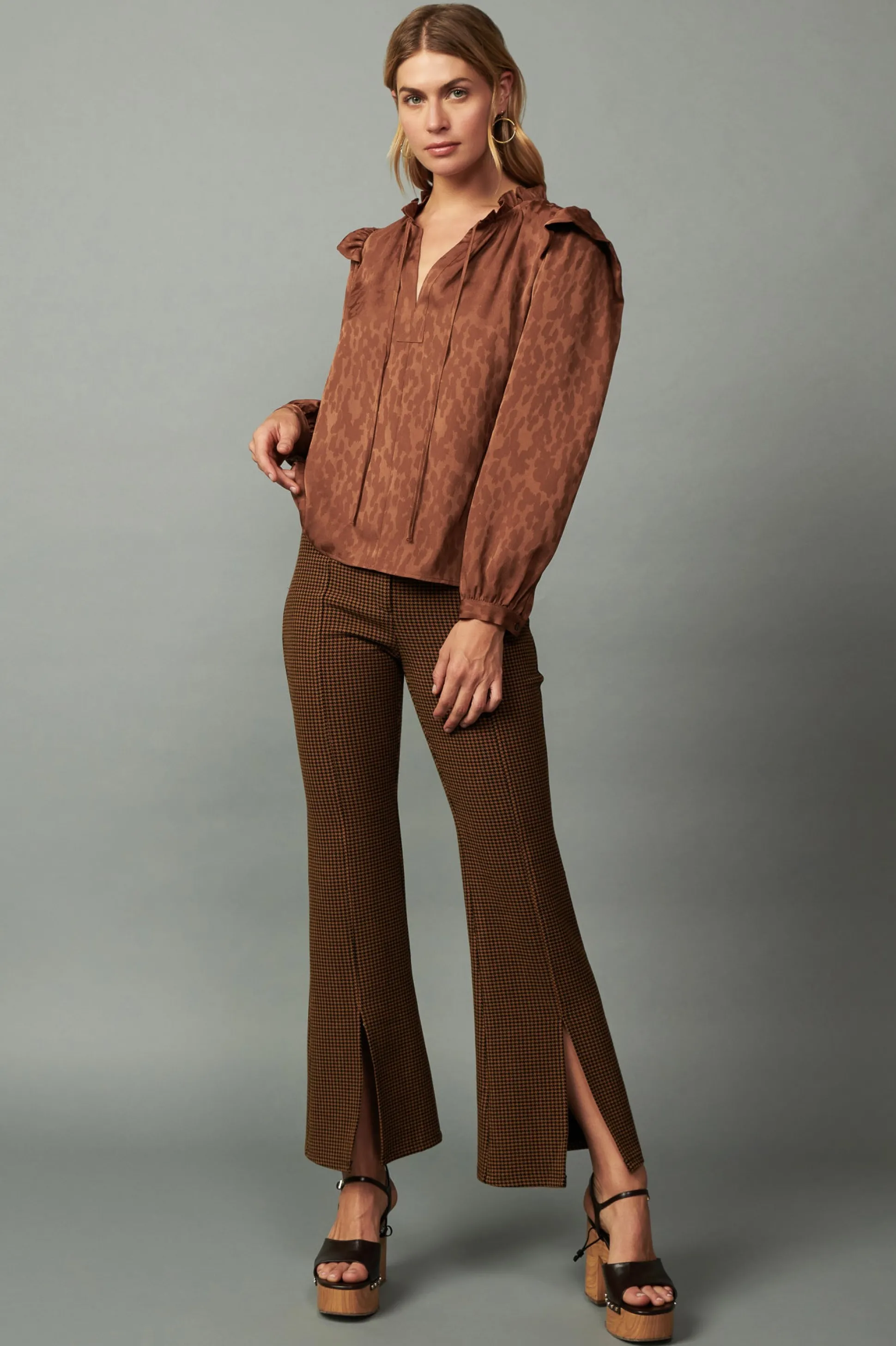 Autumn Puff Sleeve Blouse<Current Air Hot