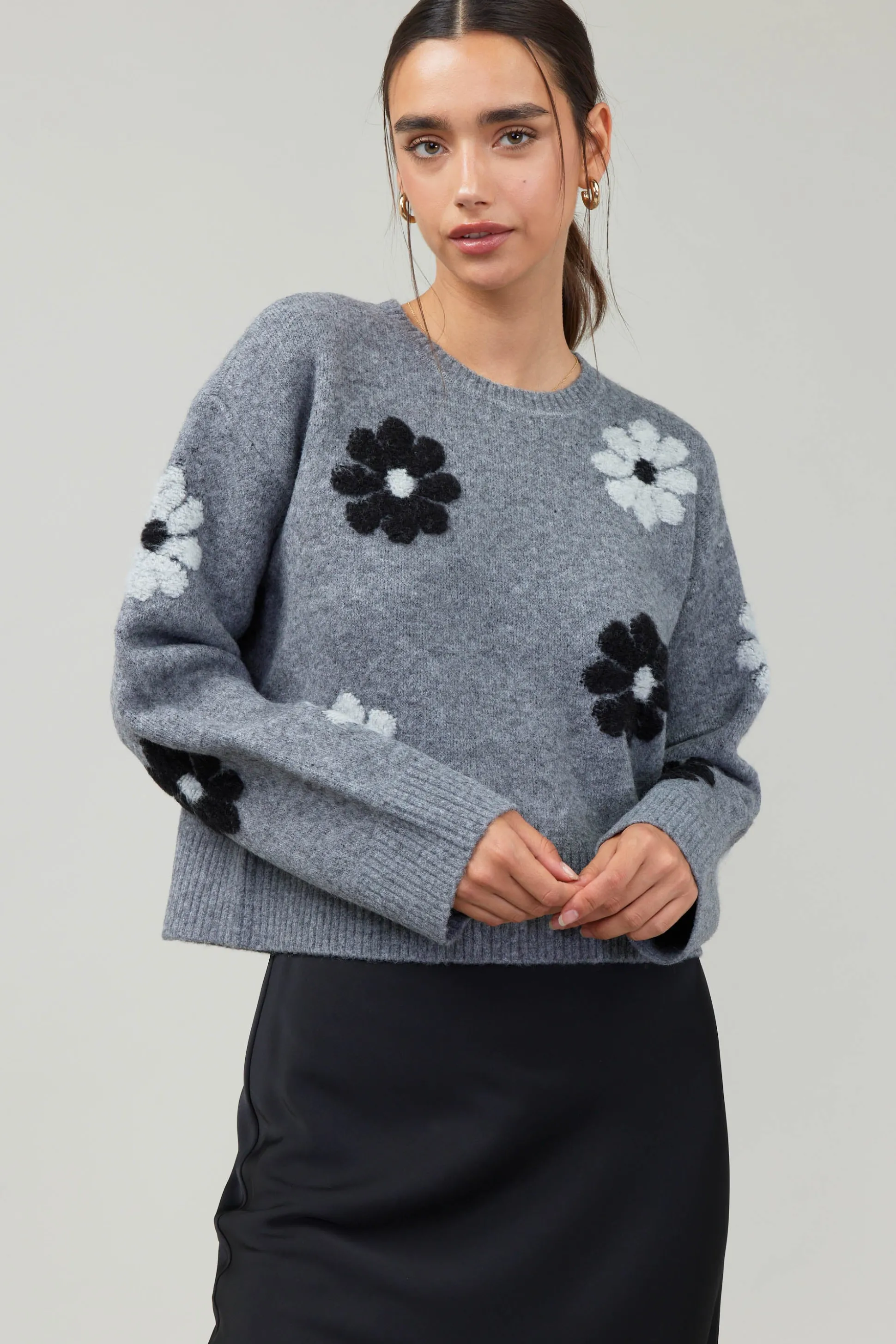Daisy Embroidered Sweater<Current Air Outlet