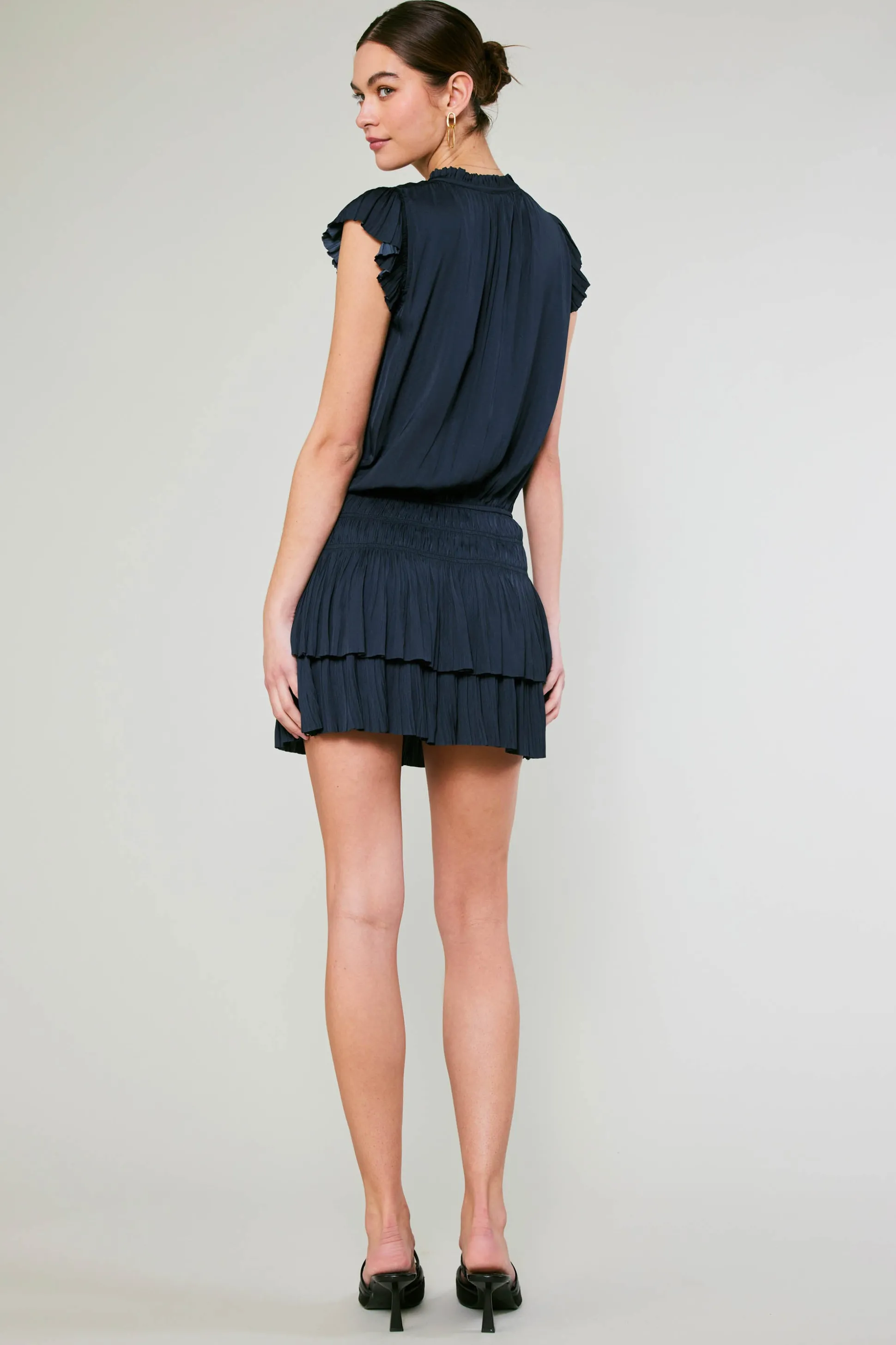 Zoey Pleated Mini Dress<Current Air New
