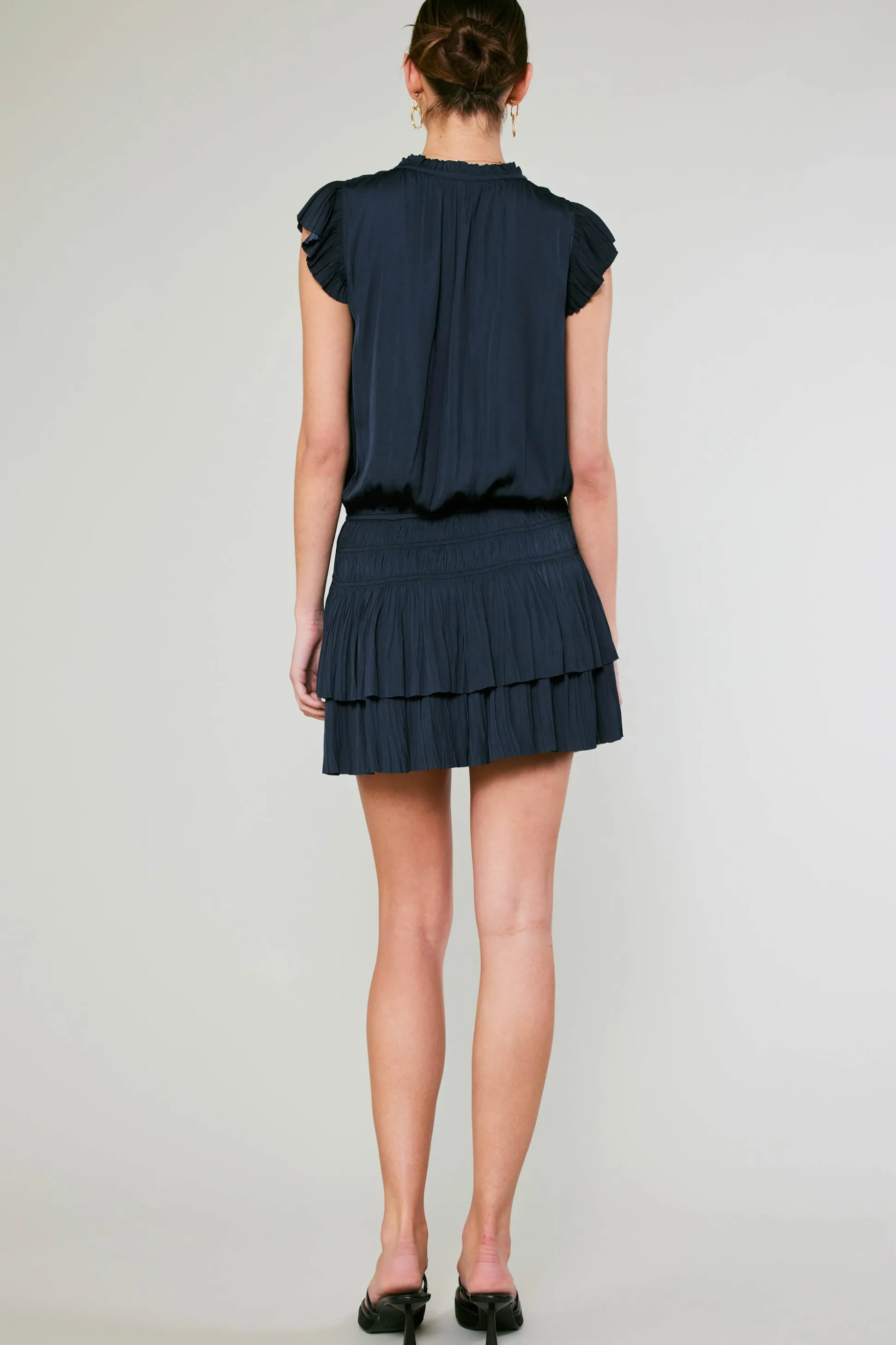 Zoey Pleated Mini Dress<Current Air New