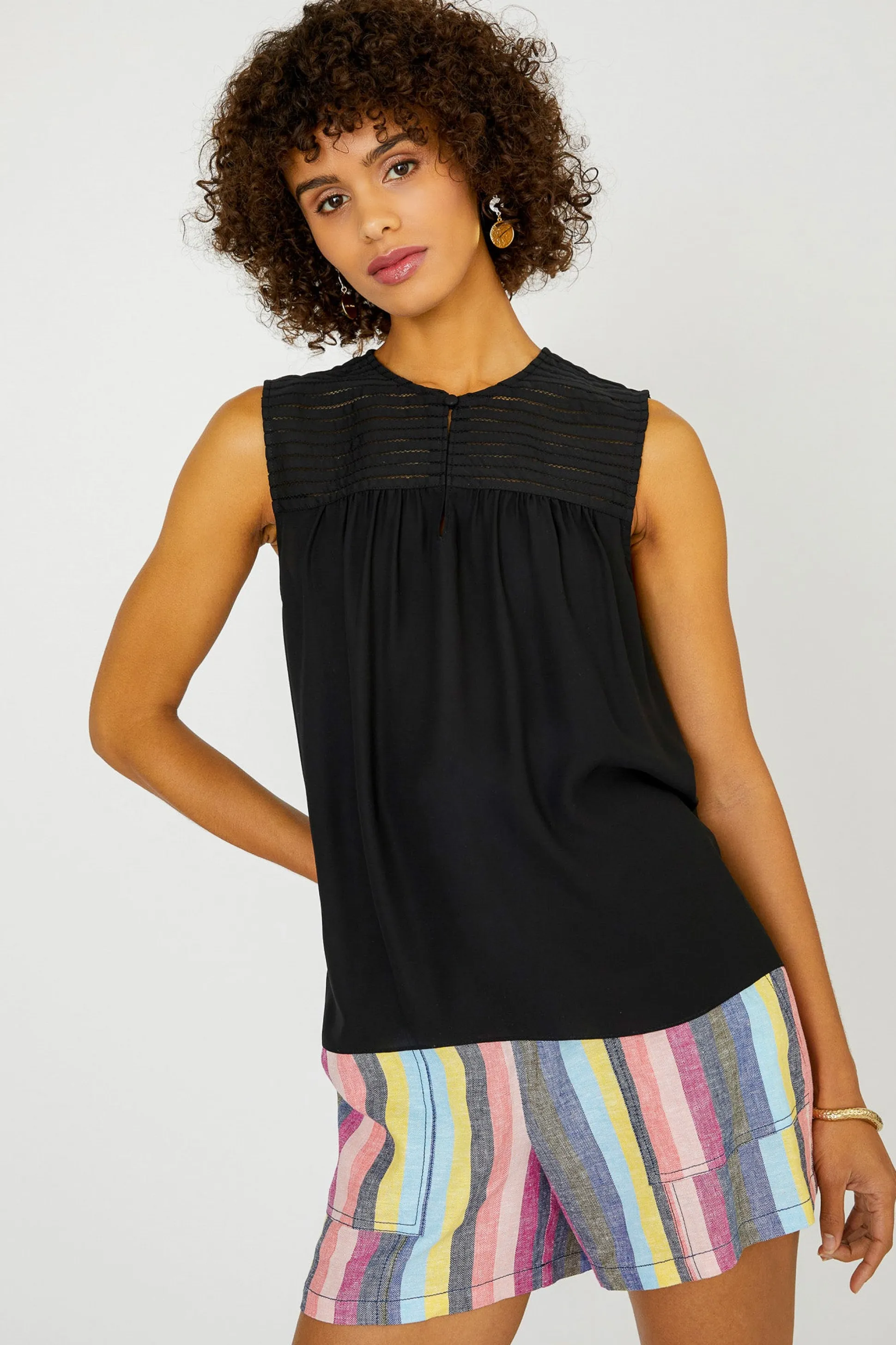 Yoke Detail Tank Top<Current Air Online