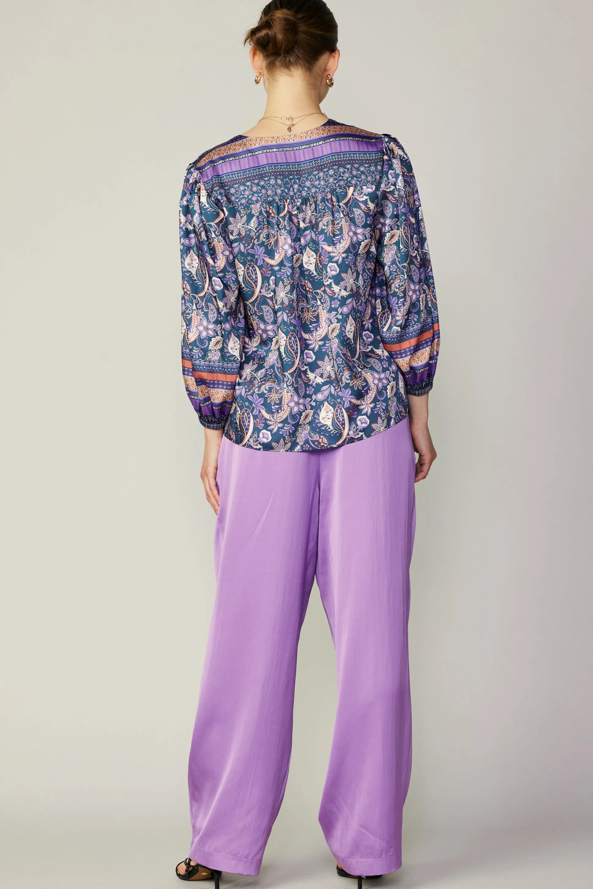 Border Print Paisley Top<Current Air Hot