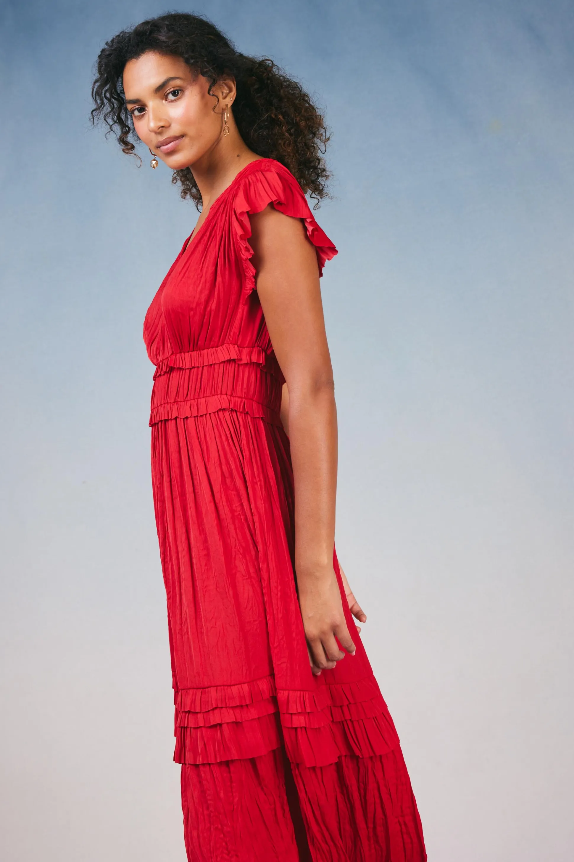 Sereia Pleated Midi Dress<Current Air Sale