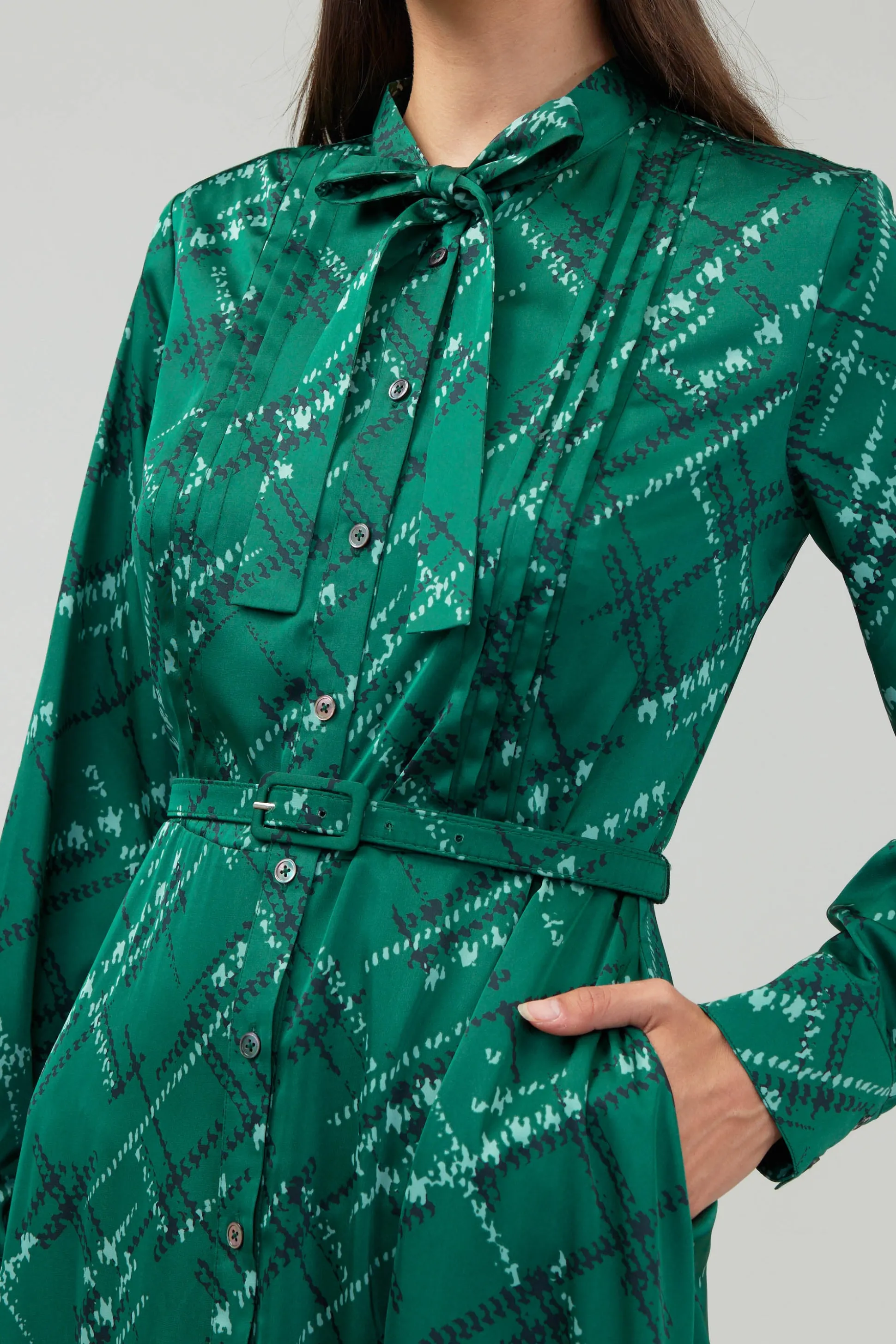 Plaid Pattern Midi Dress<Current Air Outlet