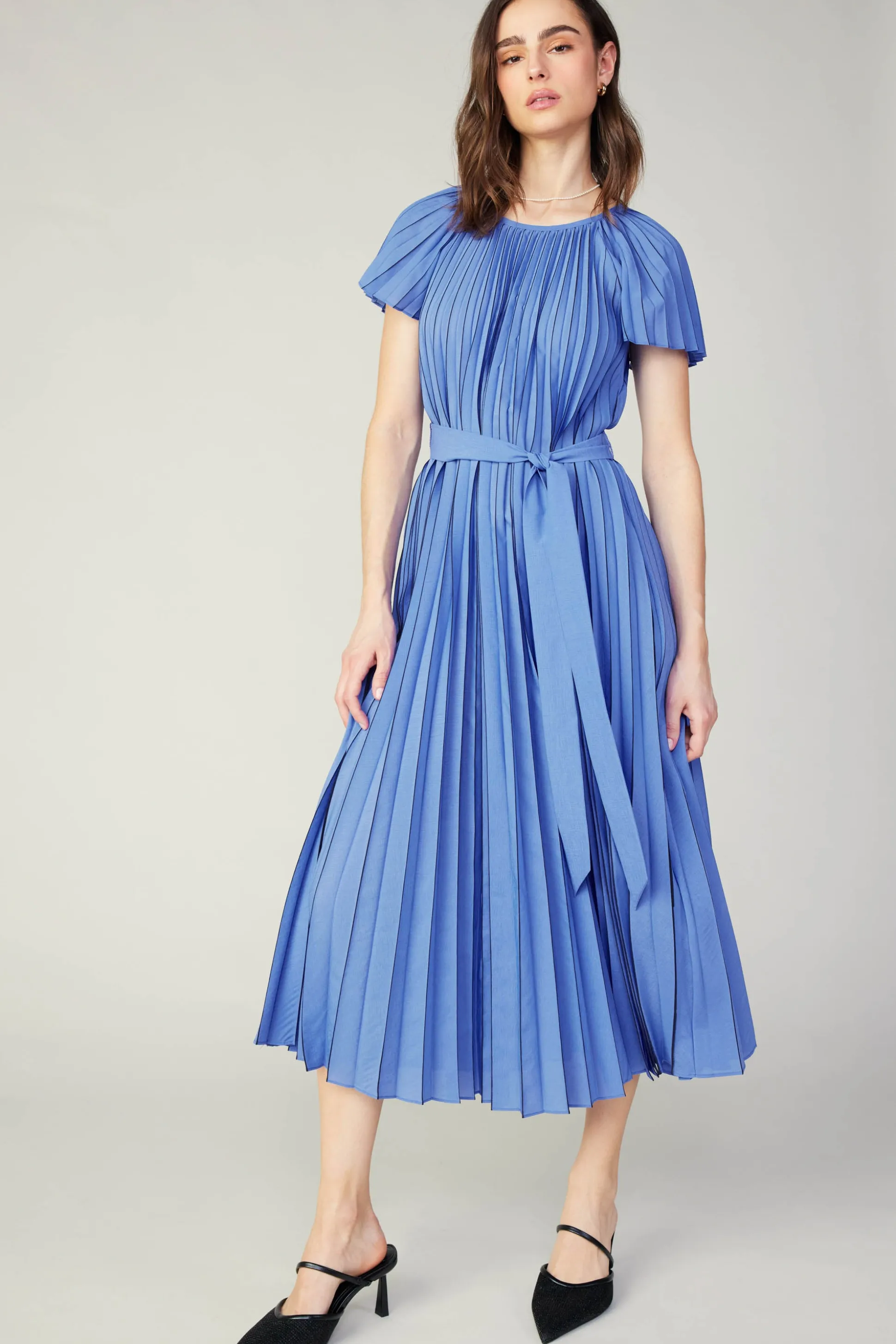 Pleated Midi Dress<Current Air Fashion