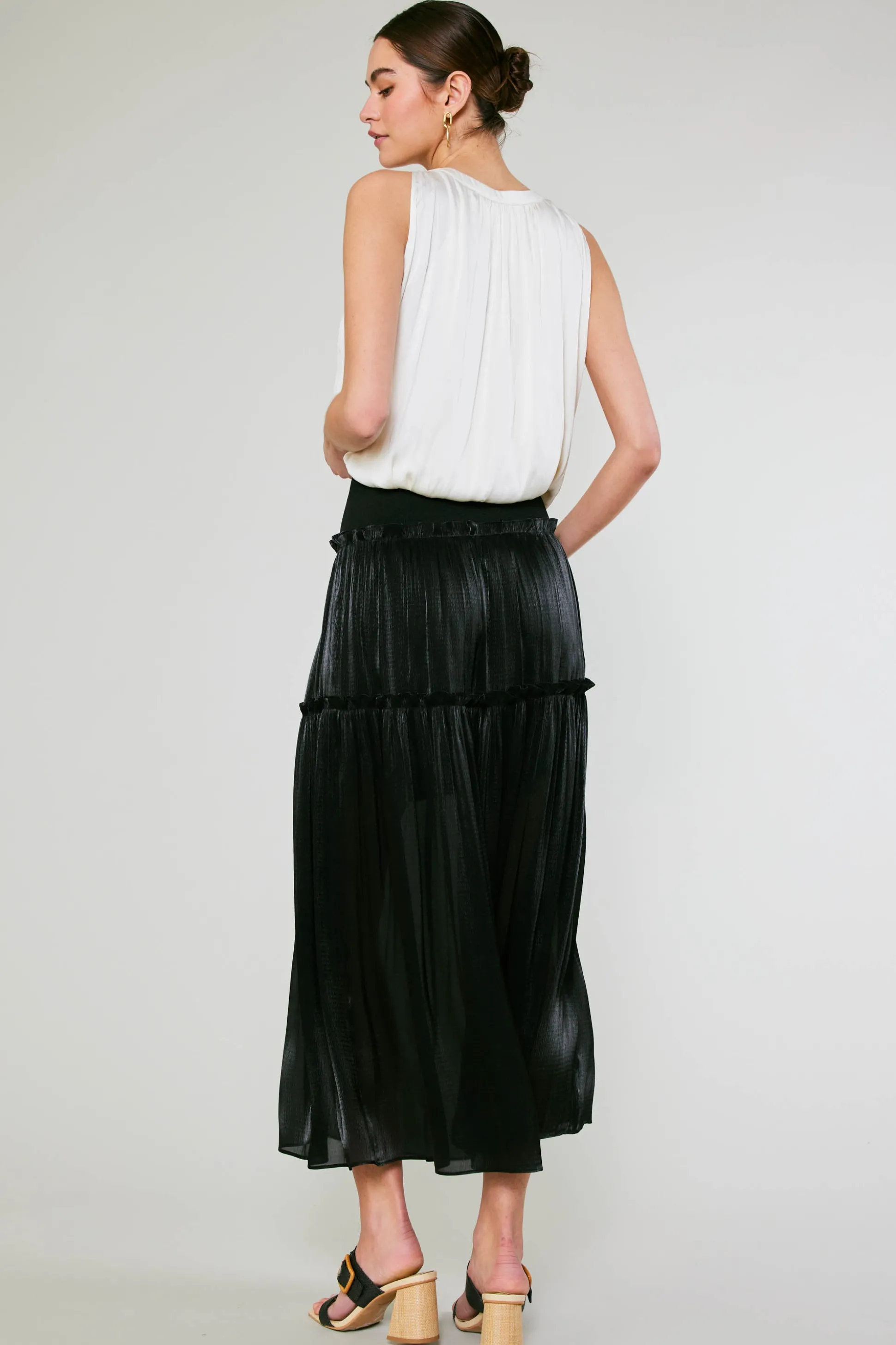 Satin Weave Maxi Skirt<Current Air Online