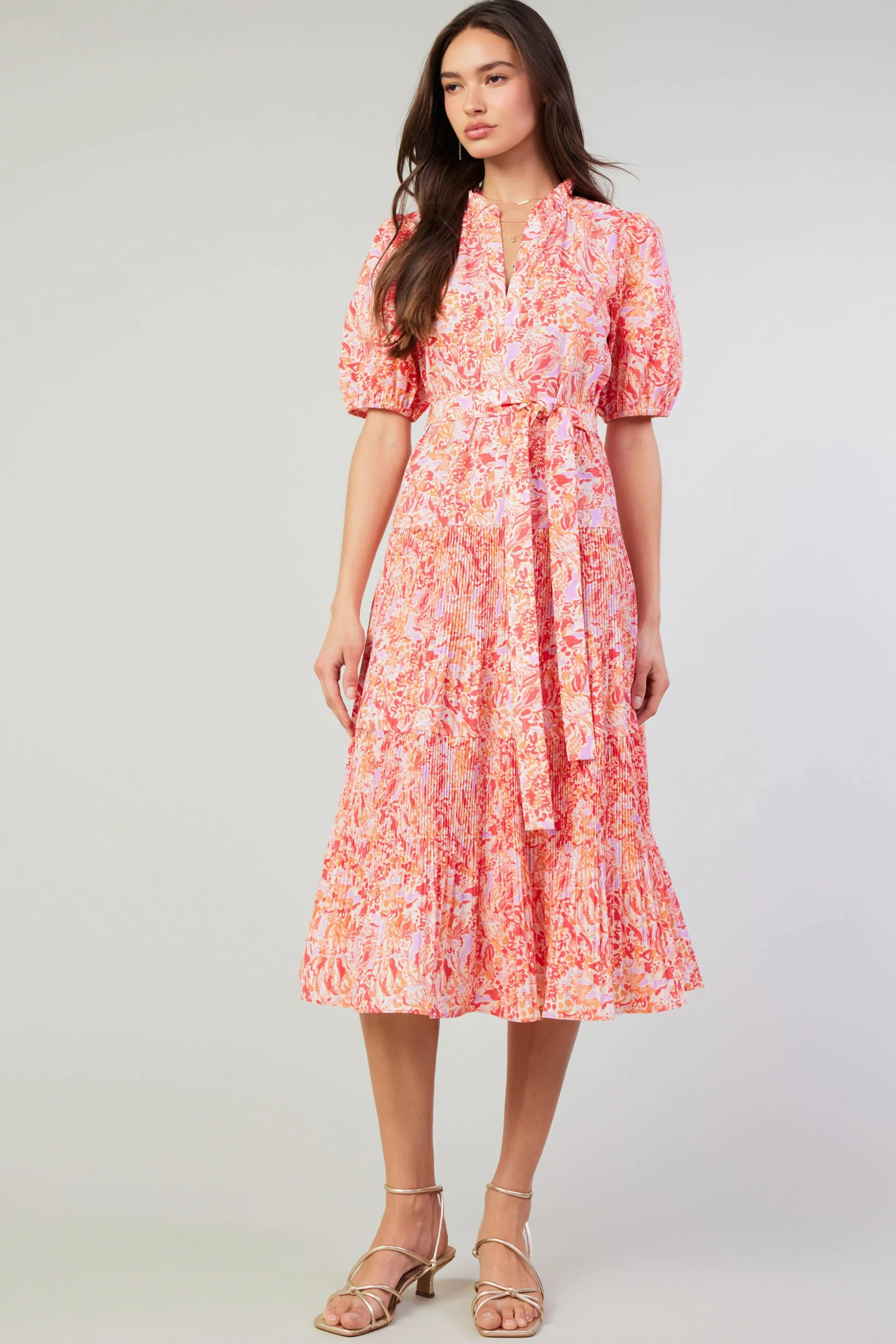 Ilana Pleated Midi Dress<Current Air Clearance