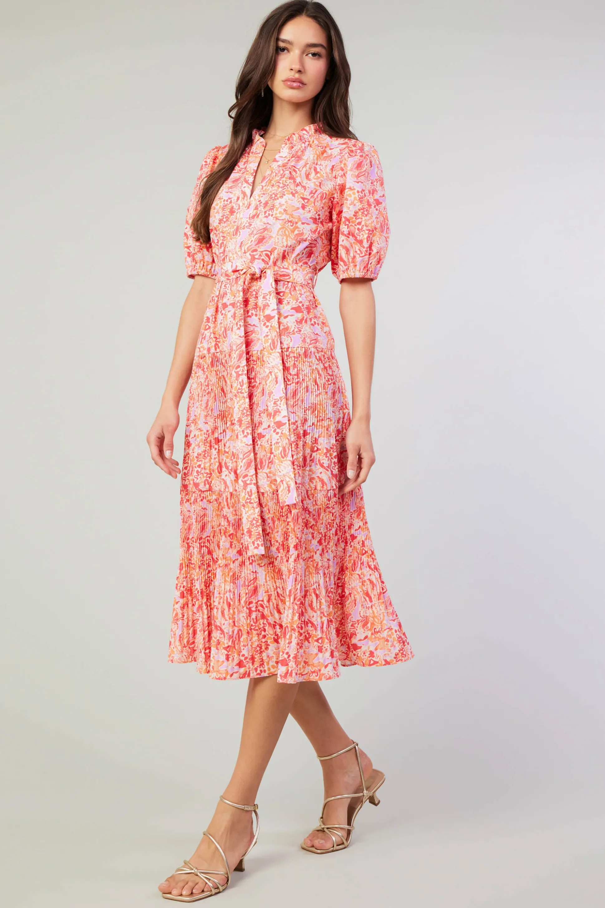 Ilana Pleated Midi Dress<Current Air Clearance