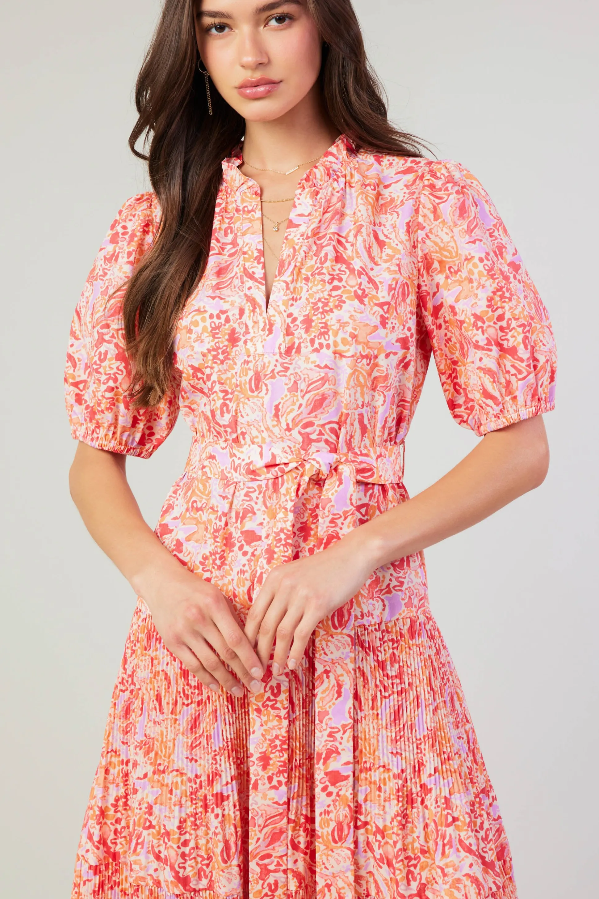 Ilana Pleated Midi Dress<Current Air Clearance