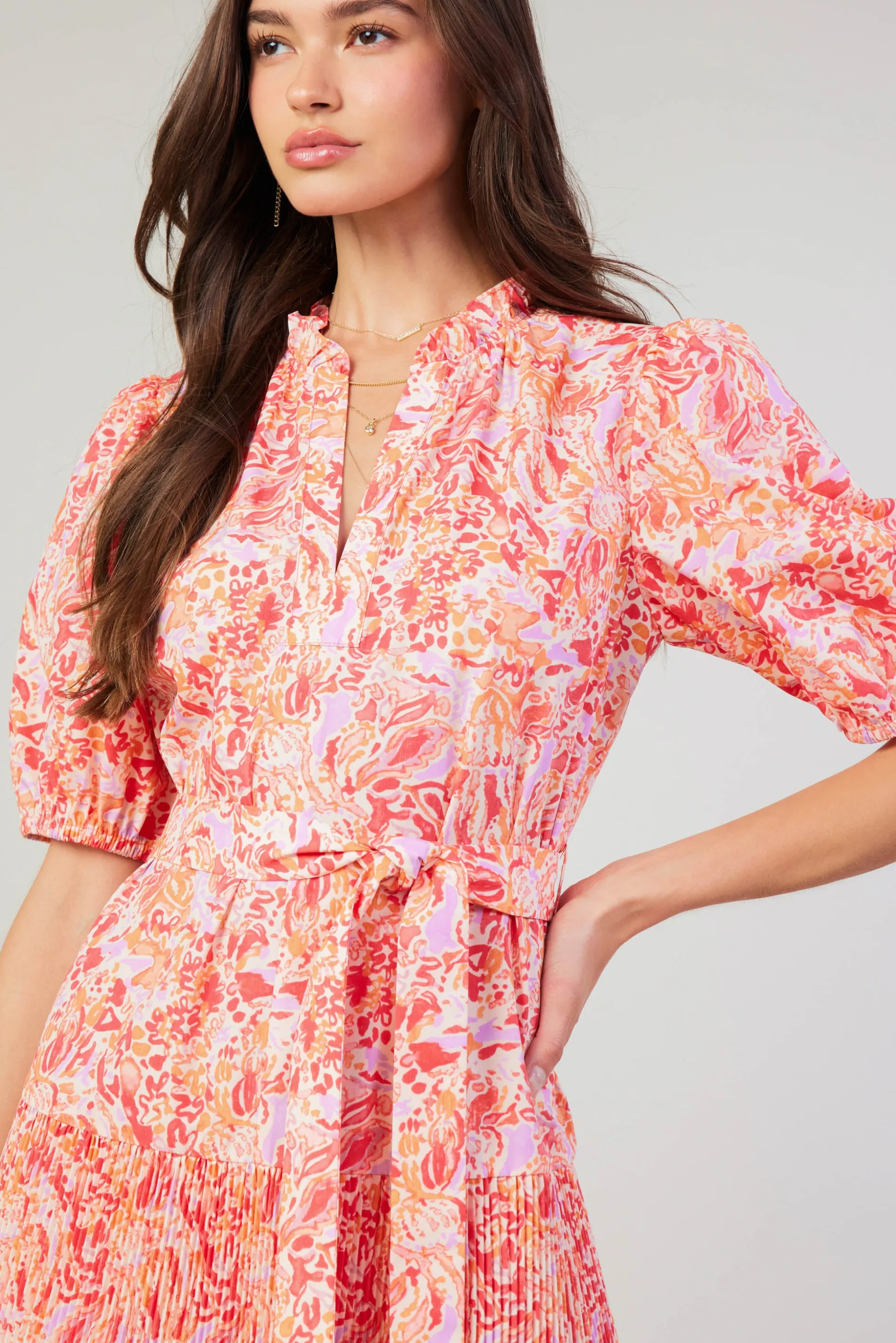 Ilana Pleated Midi Dress<Current Air Clearance