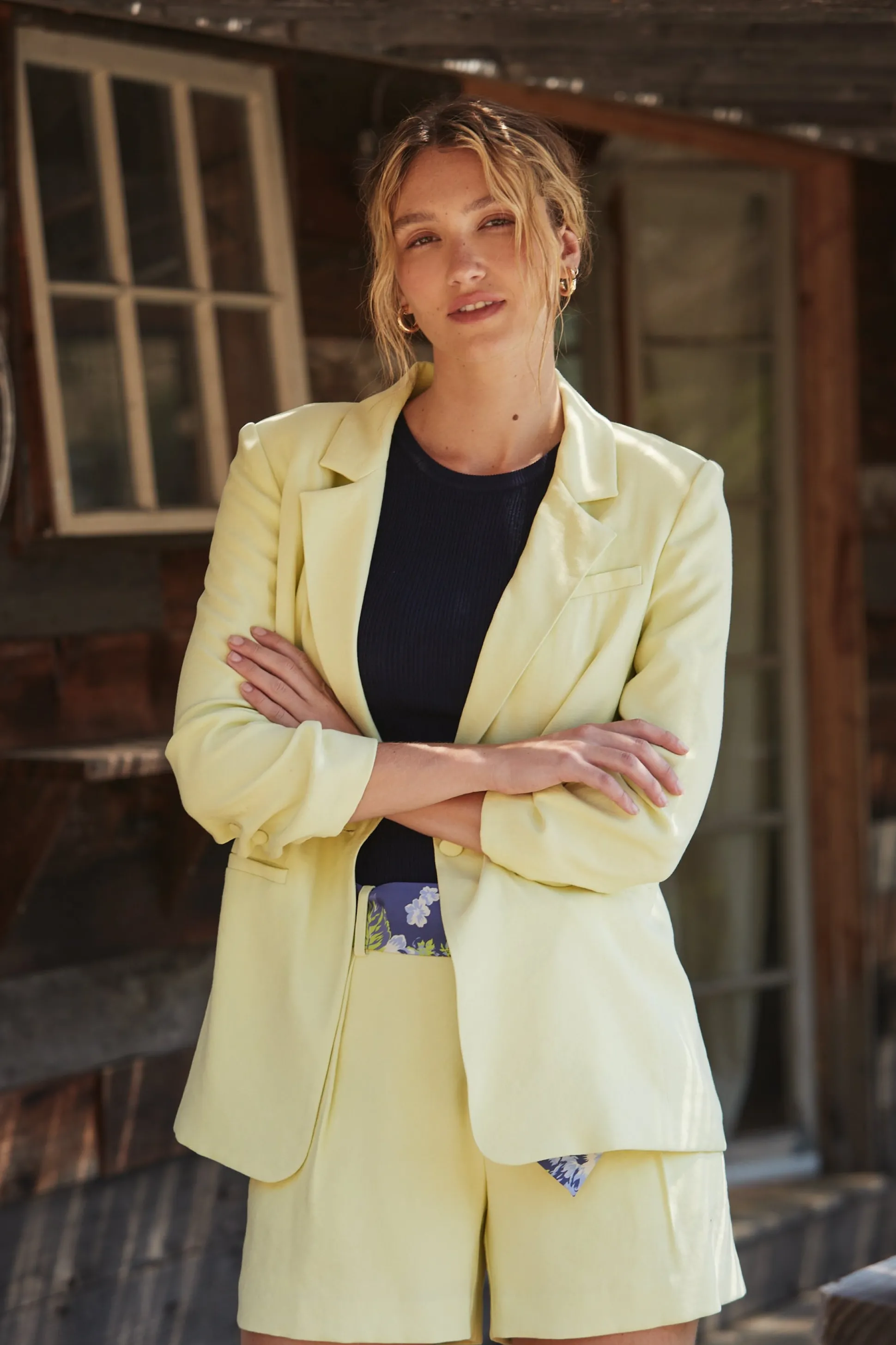 Ruched Sleeve Blazer<Current Air Clearance