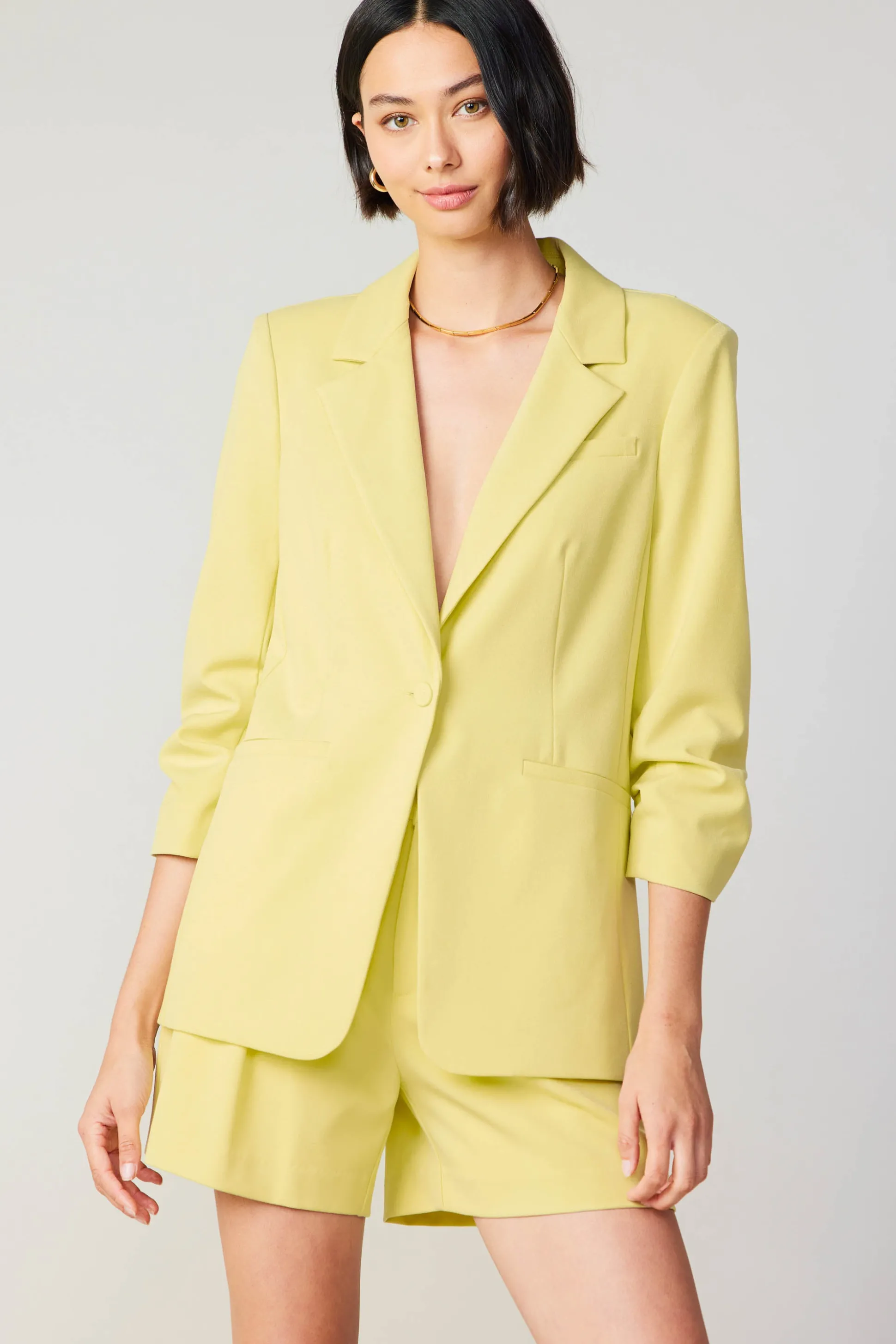 Ruched Sleeve Blazer<Current Air Clearance