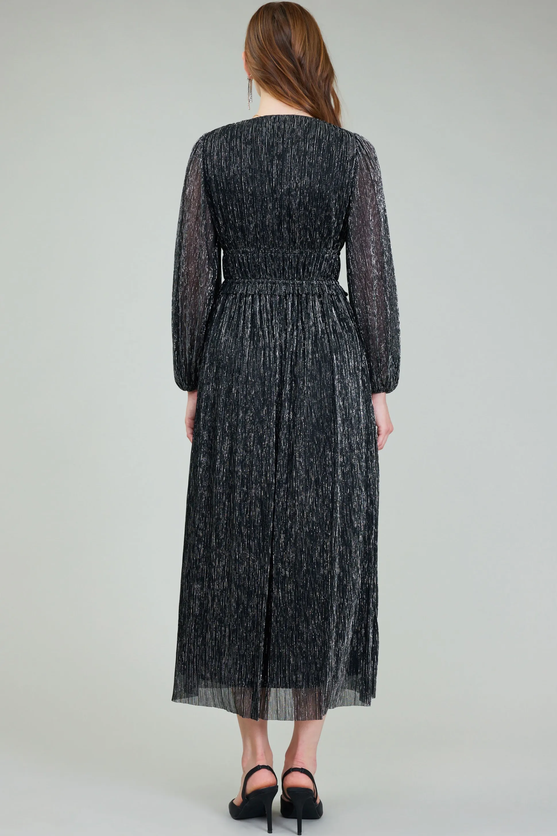 Lurex Pleated Maxi Dress<Current Air Best