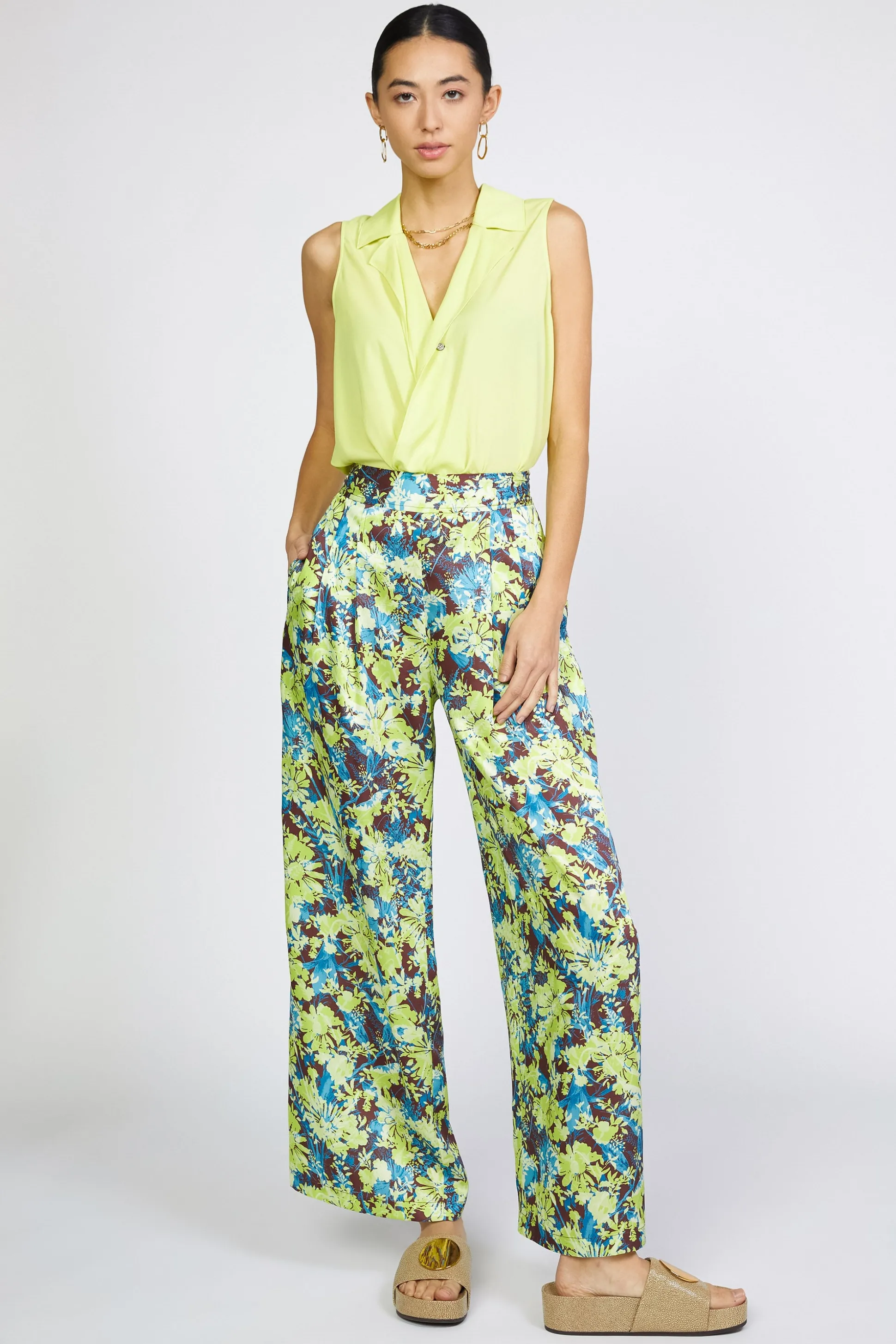 Floral Print Wide Pants<Current Air New
