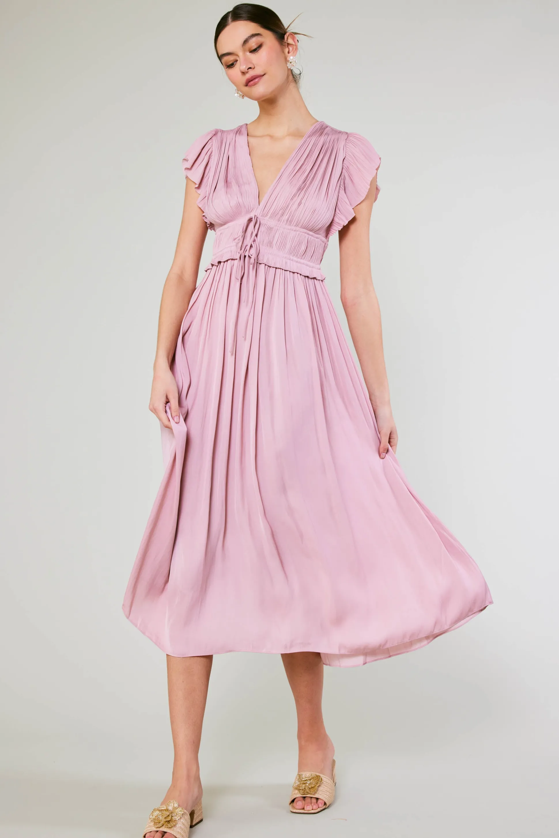 Mara Pleated Maxi Dress<Current Air Hot