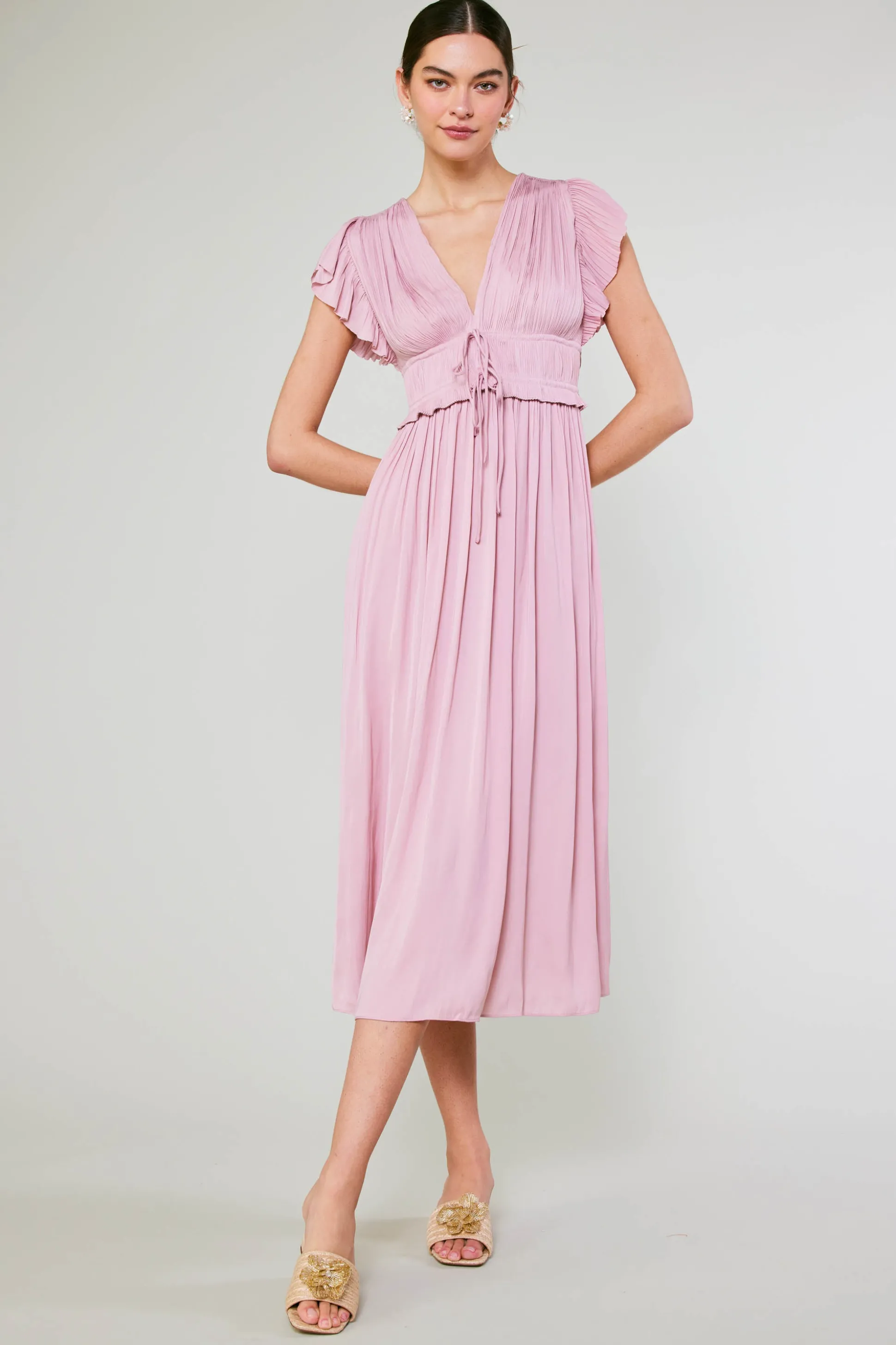 Mara Pleated Maxi Dress<Current Air Hot