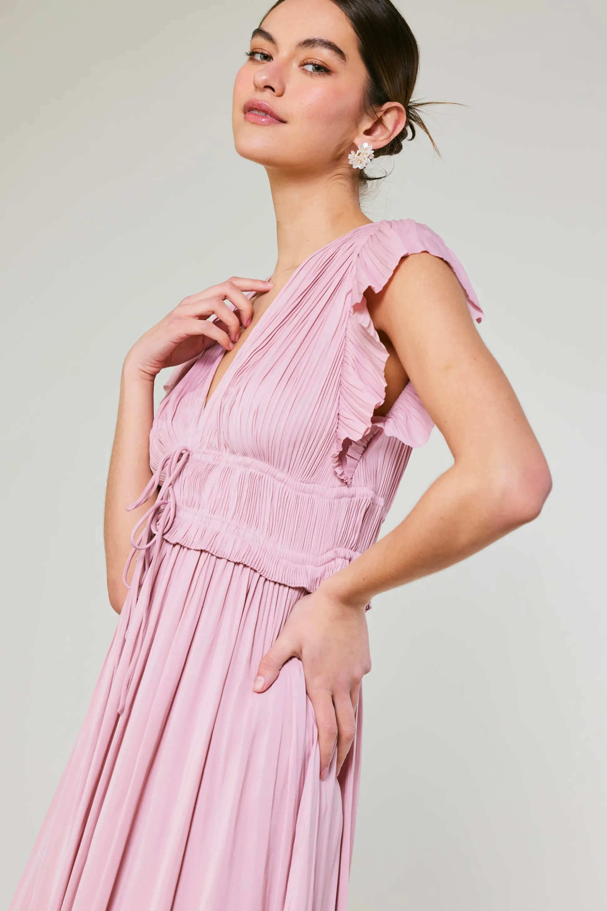 Mara Pleated Maxi Dress<Current Air Hot